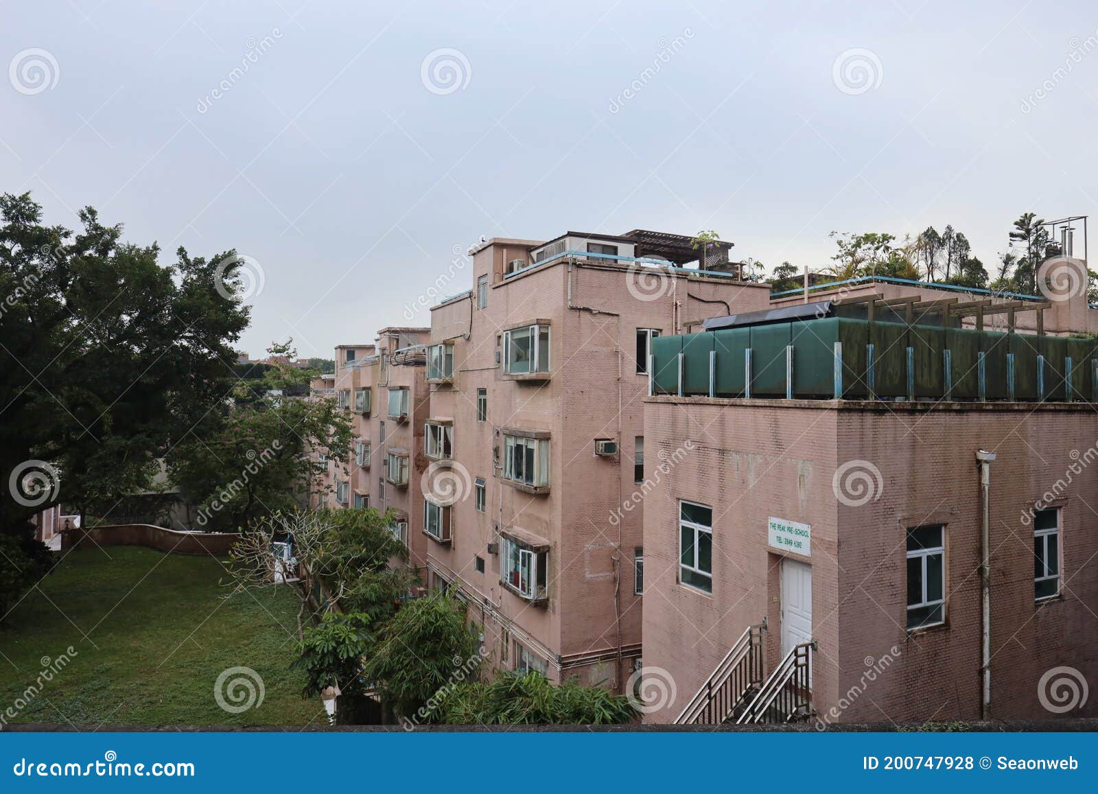 30 Oct 2020 the Hong Kong Apartment Buildings at Peak Stock Photo