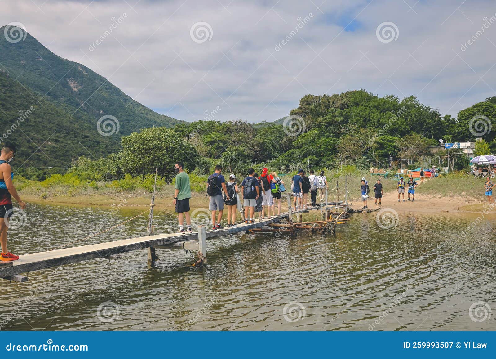 22 Oct 2022 the Wood Bridge at Ham Tin Wan, Hk Editorial Photography