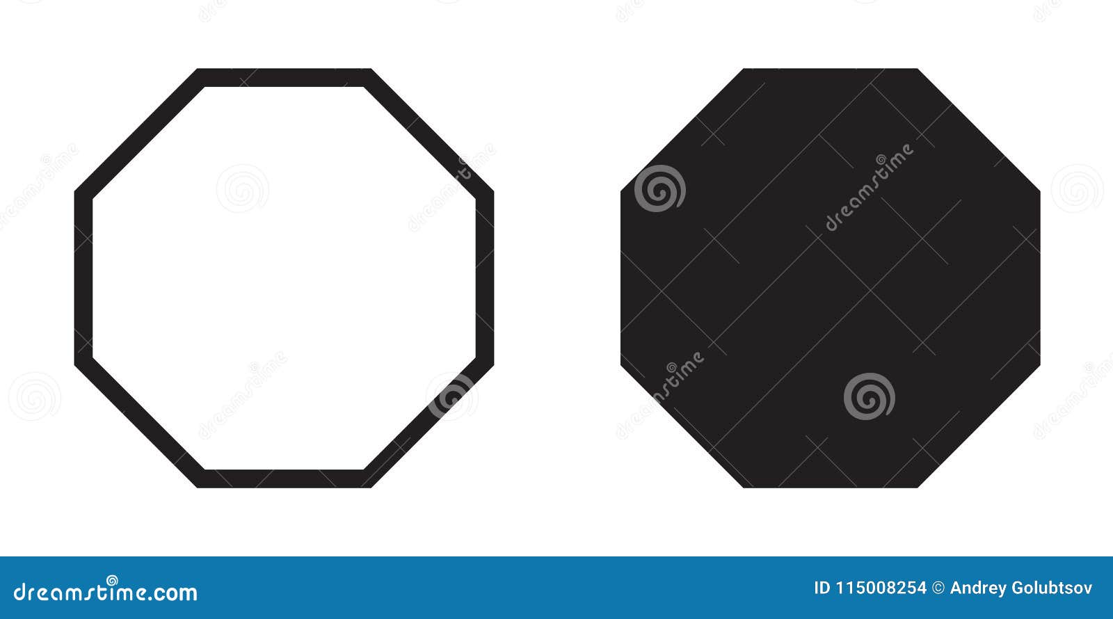 octagon icon  geometry octagonal line