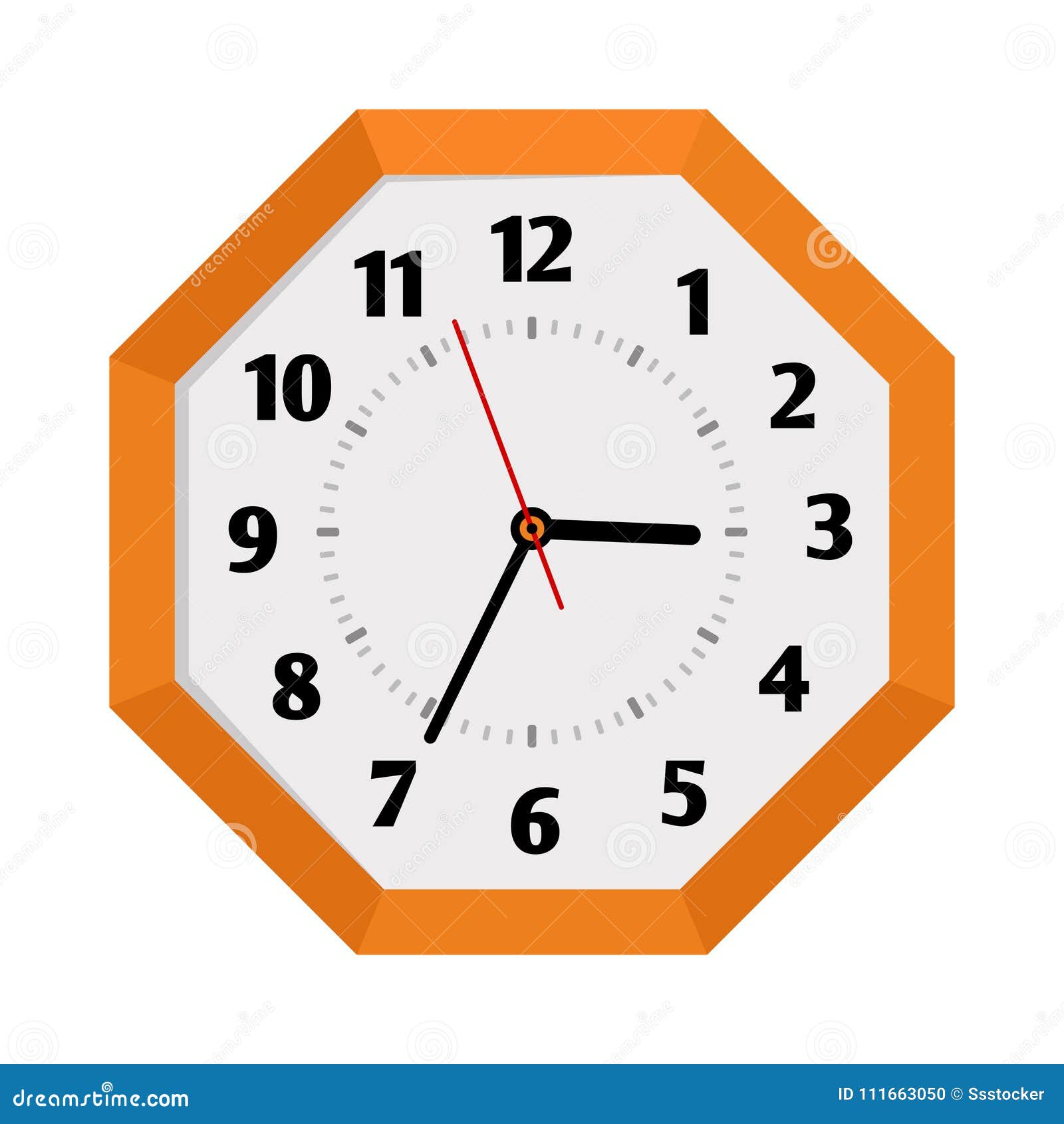 Octagon Shape Isolated Wall Clock Stock Vector ...