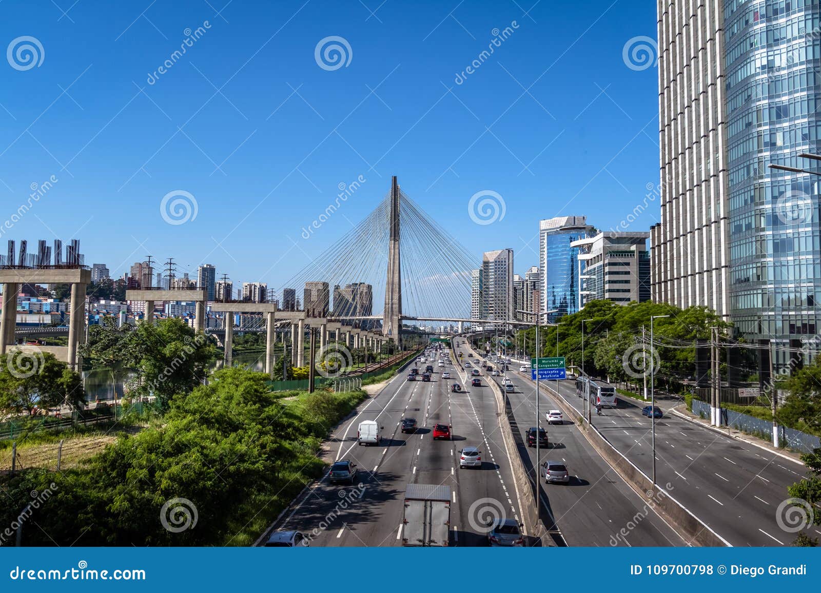 octavio frias bridge or ponte estaiada - sao paulo, brazil