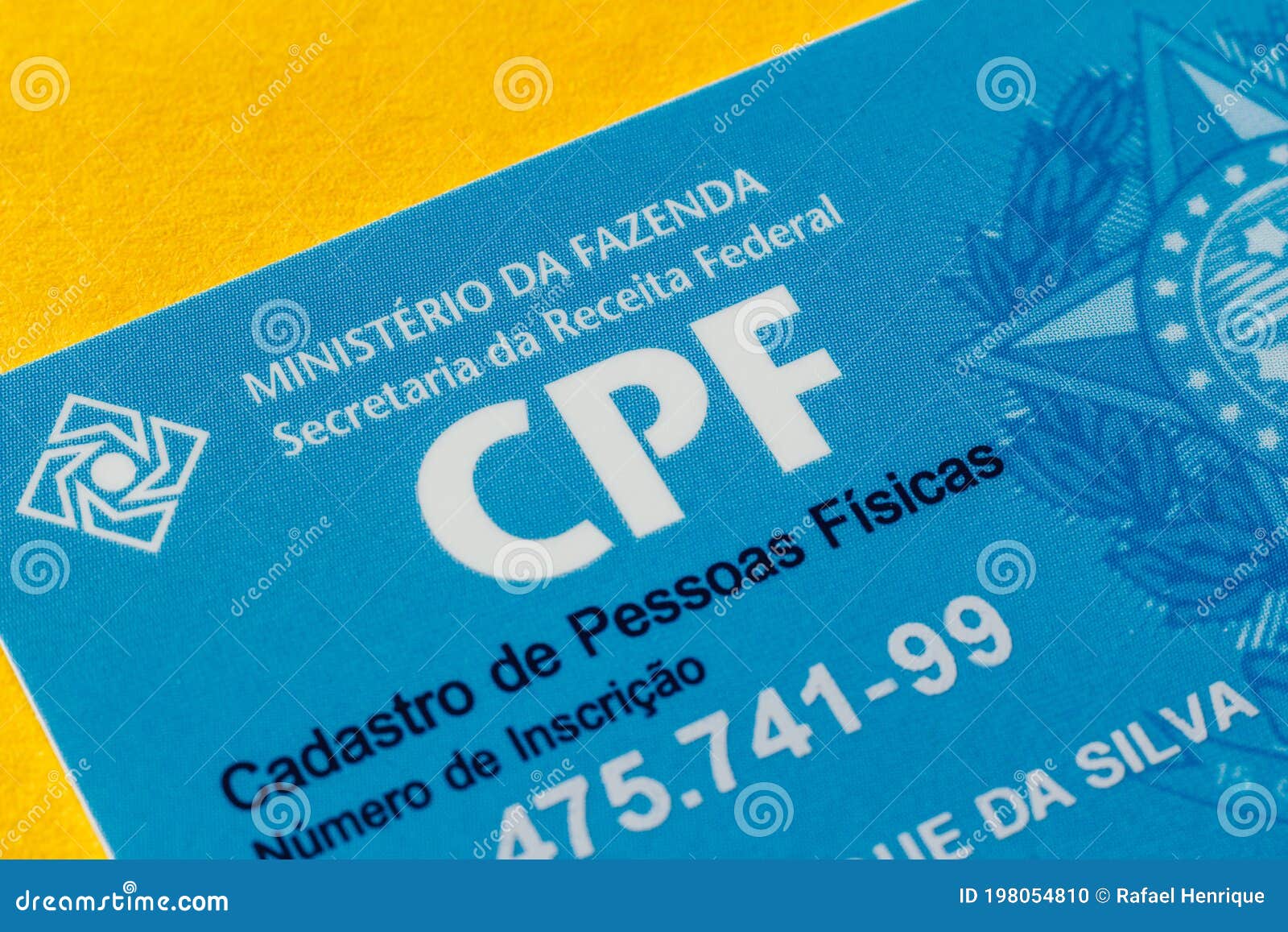 October 4, 2020, Brazil. in this Photo Illustration the Close-up Detail of  the Logo Cadastro De Pessoas FÃsicas of Brazil CPF Editorial Image - Image  of brand, number: 198054810