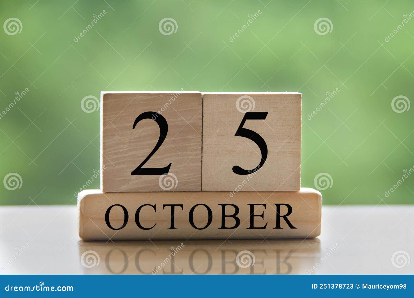 October 25 Calendar Date Text on Wooden Blocks with Copy Space for Ideas or Text. Copy Space and