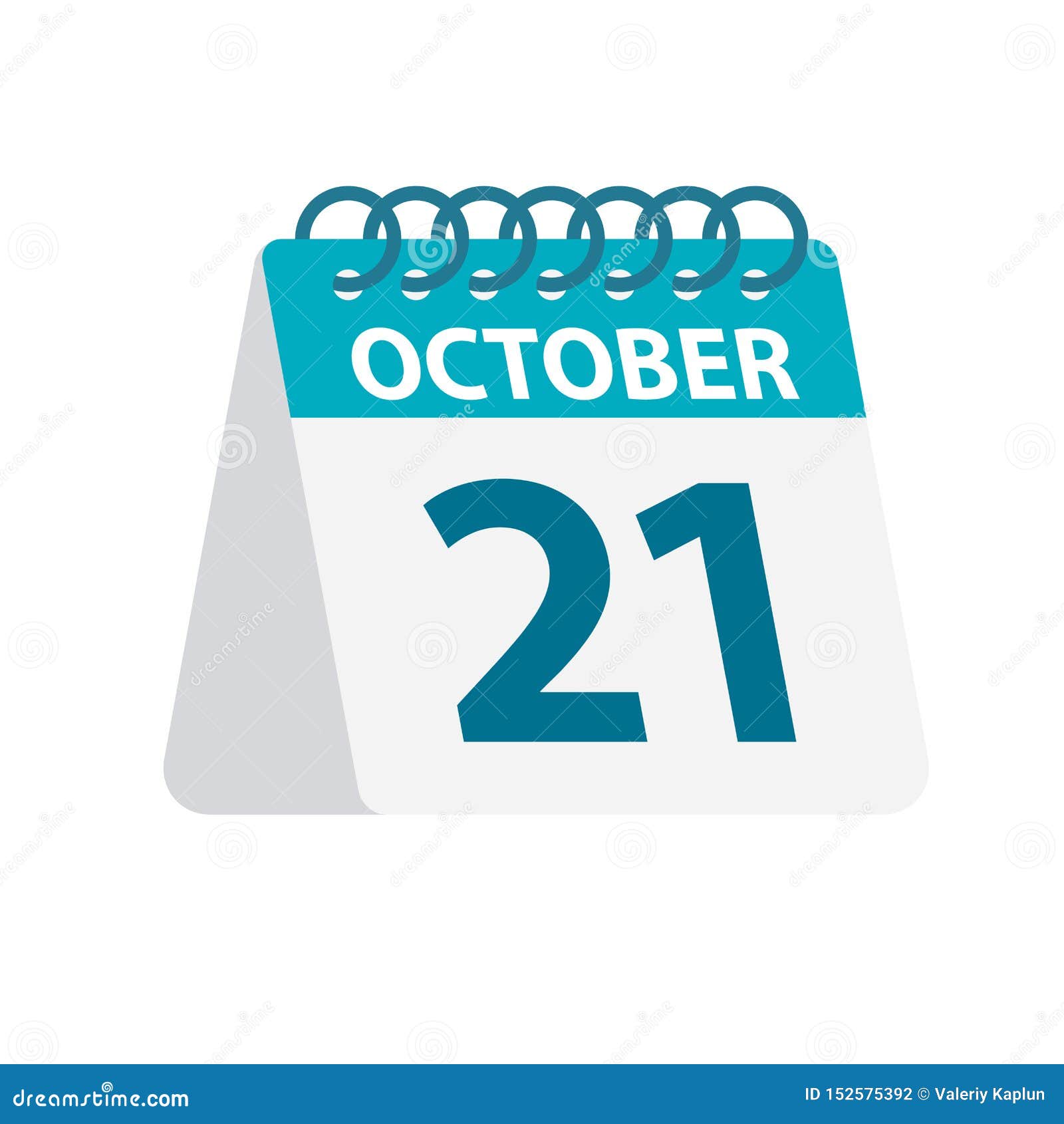  October  21  Calendar Icon Vector Illustration Of One Day 