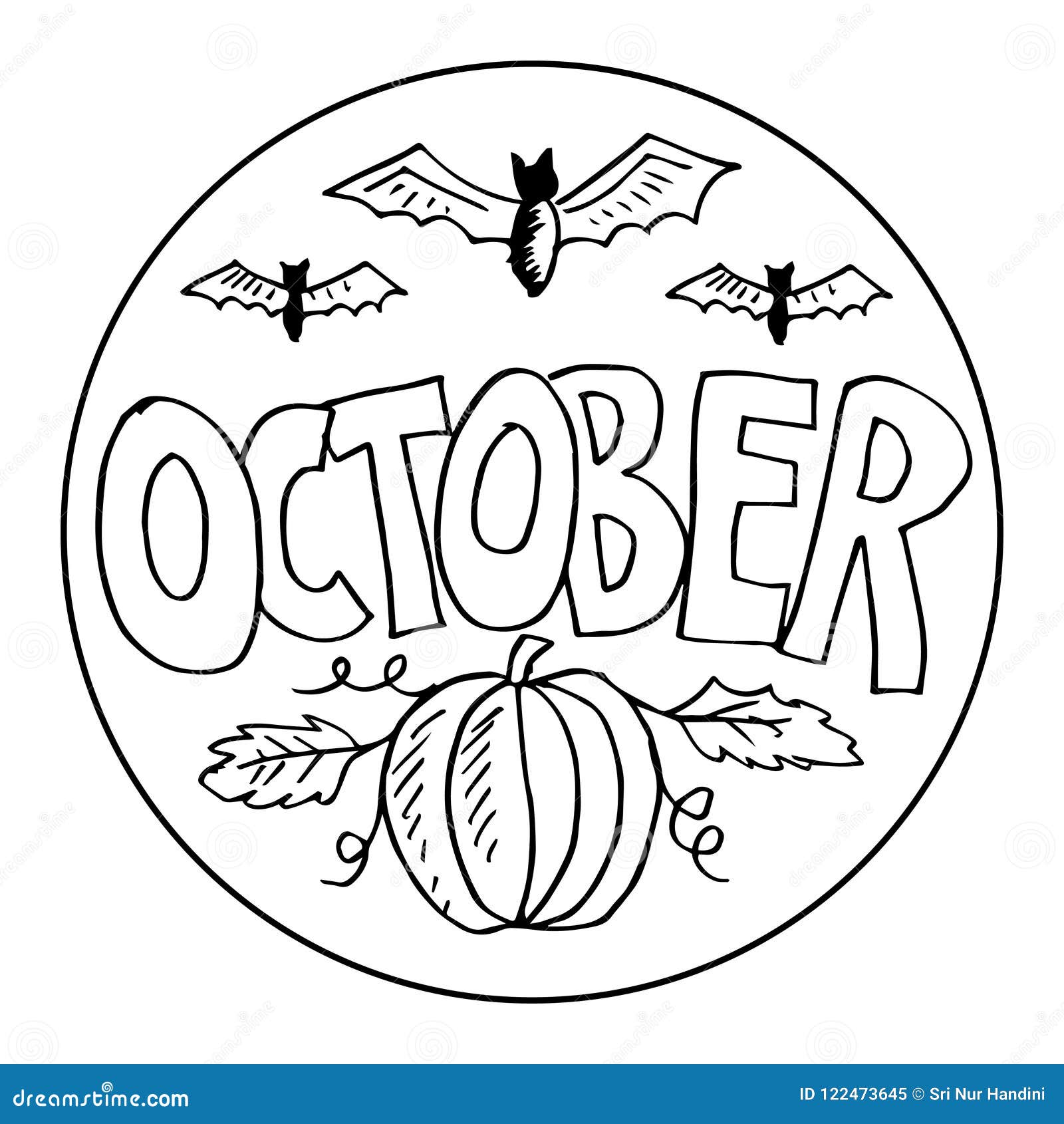 October Coloring Pages for Kids Stock Vector   Illustration of ...