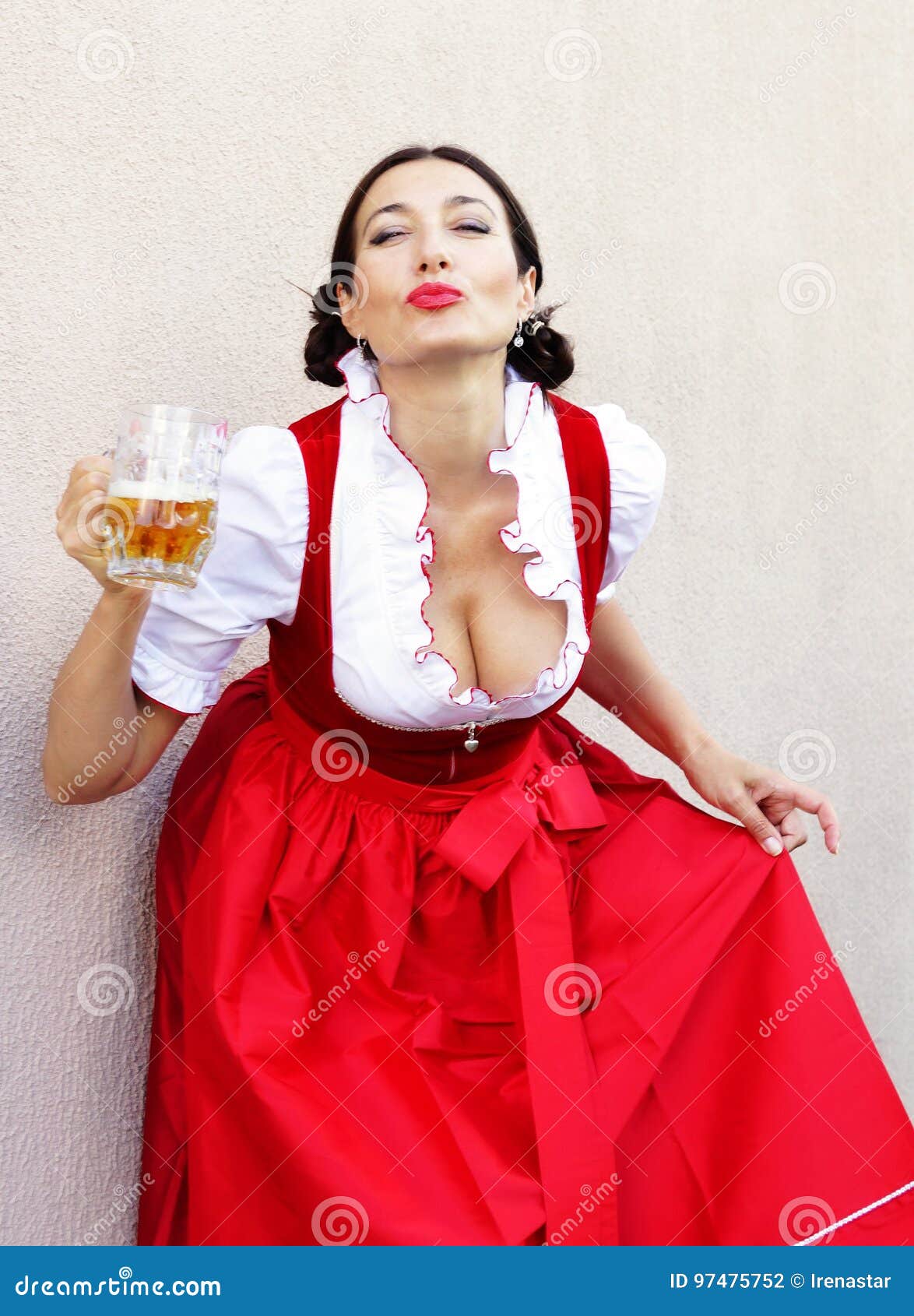 October Fest Concept Beautiful German Woman In Typical