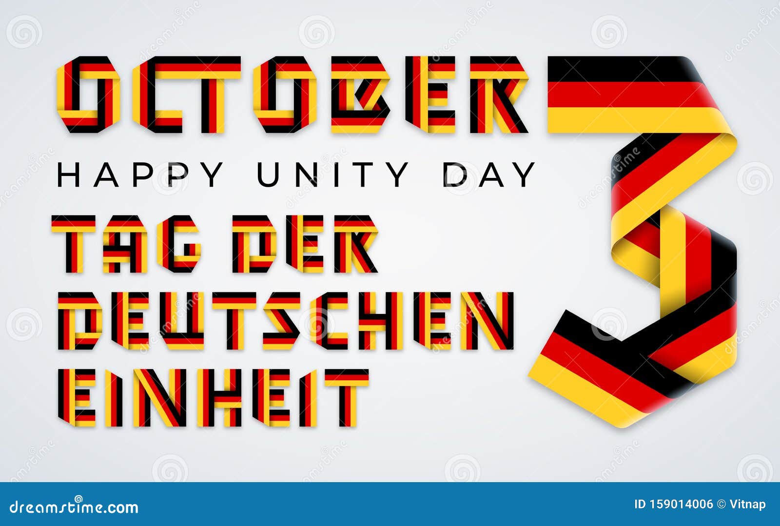 October 3 Germany Unity Day Congratulatory Design With German Flag Colors Vector Illustration Stock Vector Illustration Of National Event