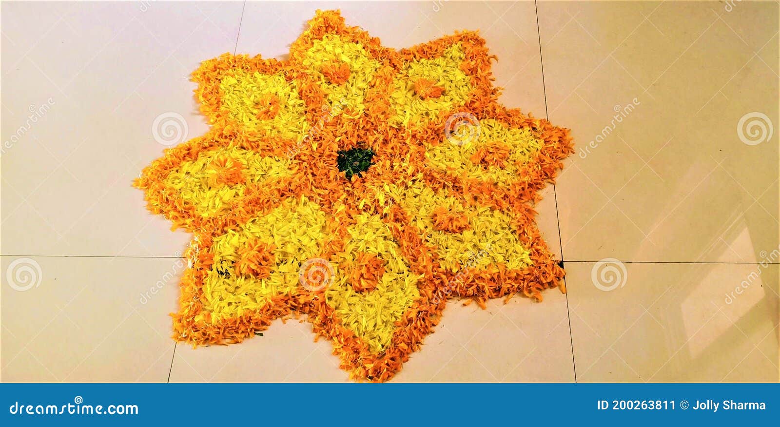 Marigold Flower Rangoli on Dussehra Stock Image - Image of ...