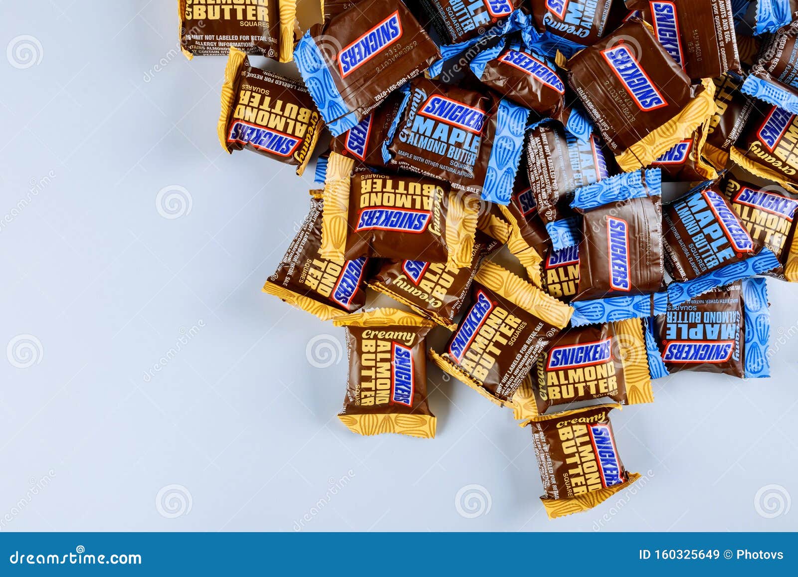 Snickers Mini Candy Bars Heap is a Chocolate Bar with Maple Almond Butter  Candy Ang Almond Butter Candy Bar Editorial Stock Image - Image of  delicious, candy: 160325649