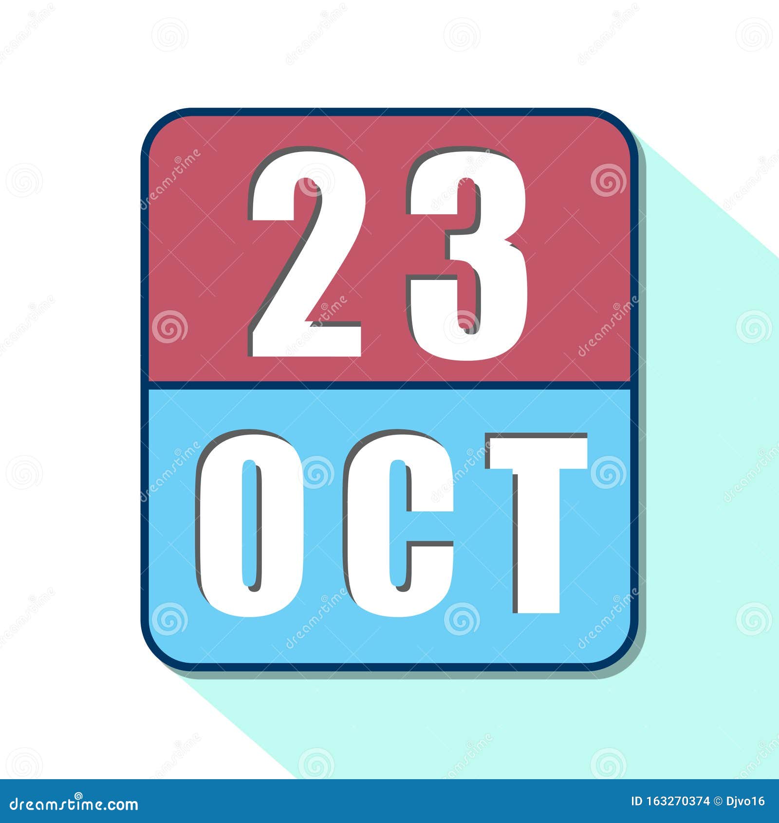 October 23rd. Day 23 Of Month,Simple Calendar Icon On White Background