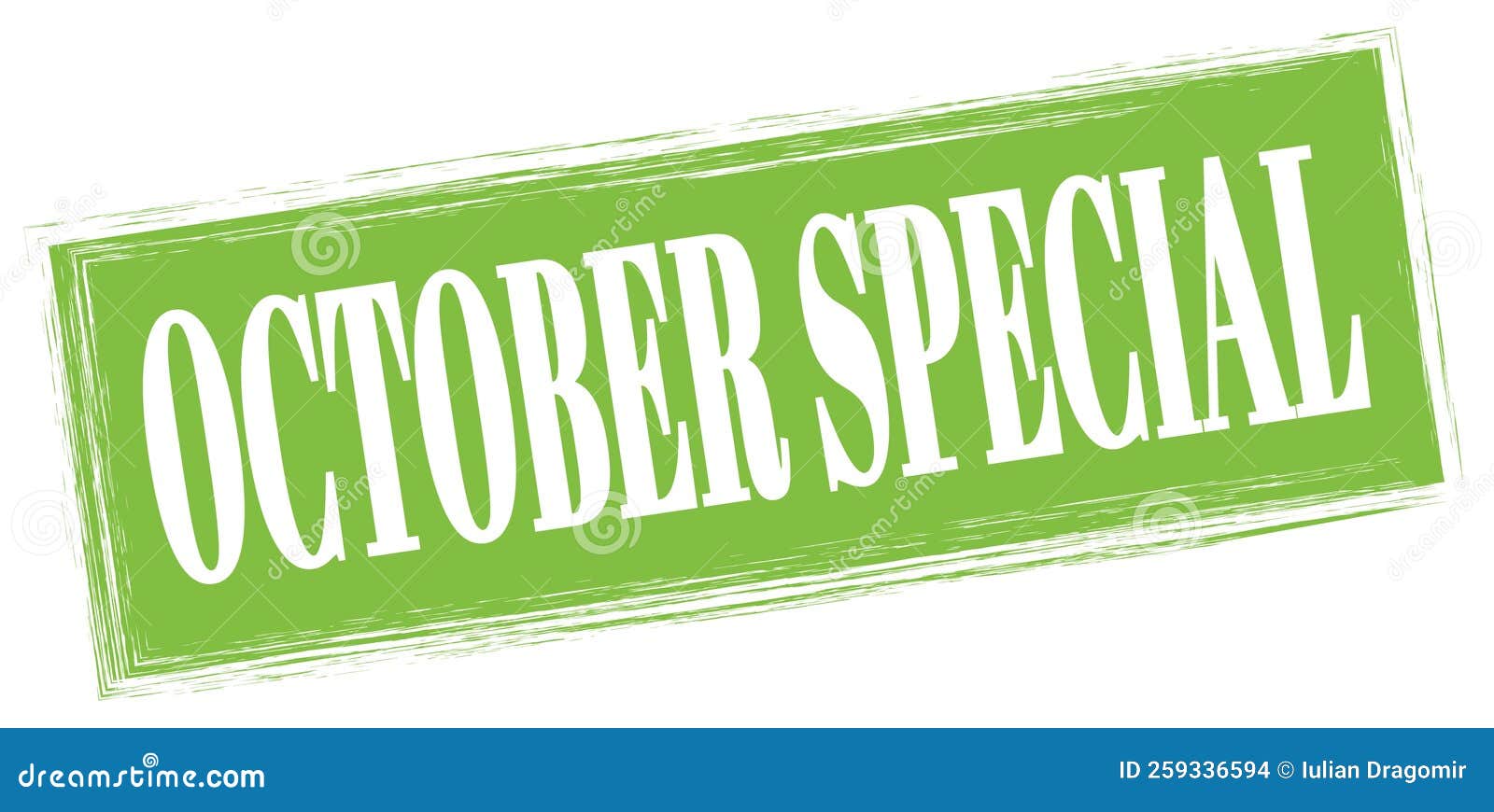 OCTOBER SPECIAL Text Written on Green Stamp Sign Stock Illustration