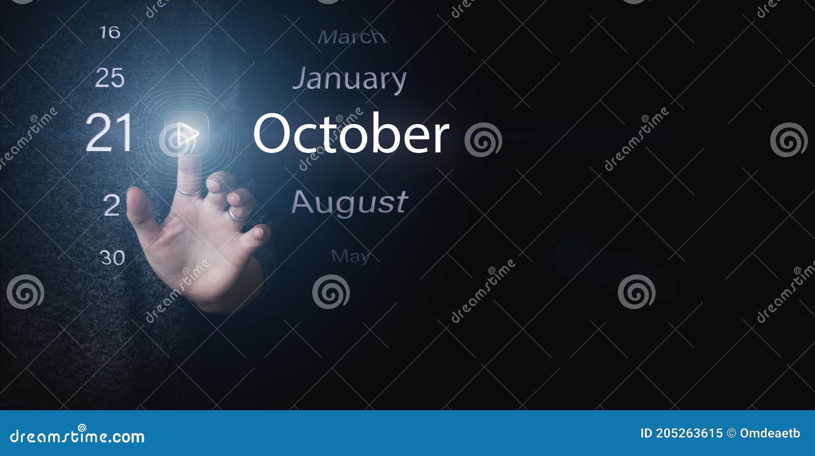 October 21st Day 21 Of Month Calendar Date Hand Click Luminous Icon