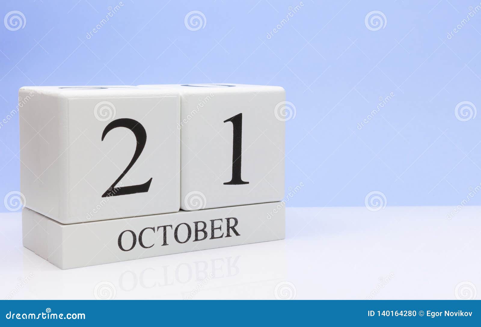 October 21st Day 21 Of Month Daily Calendar On White Table With