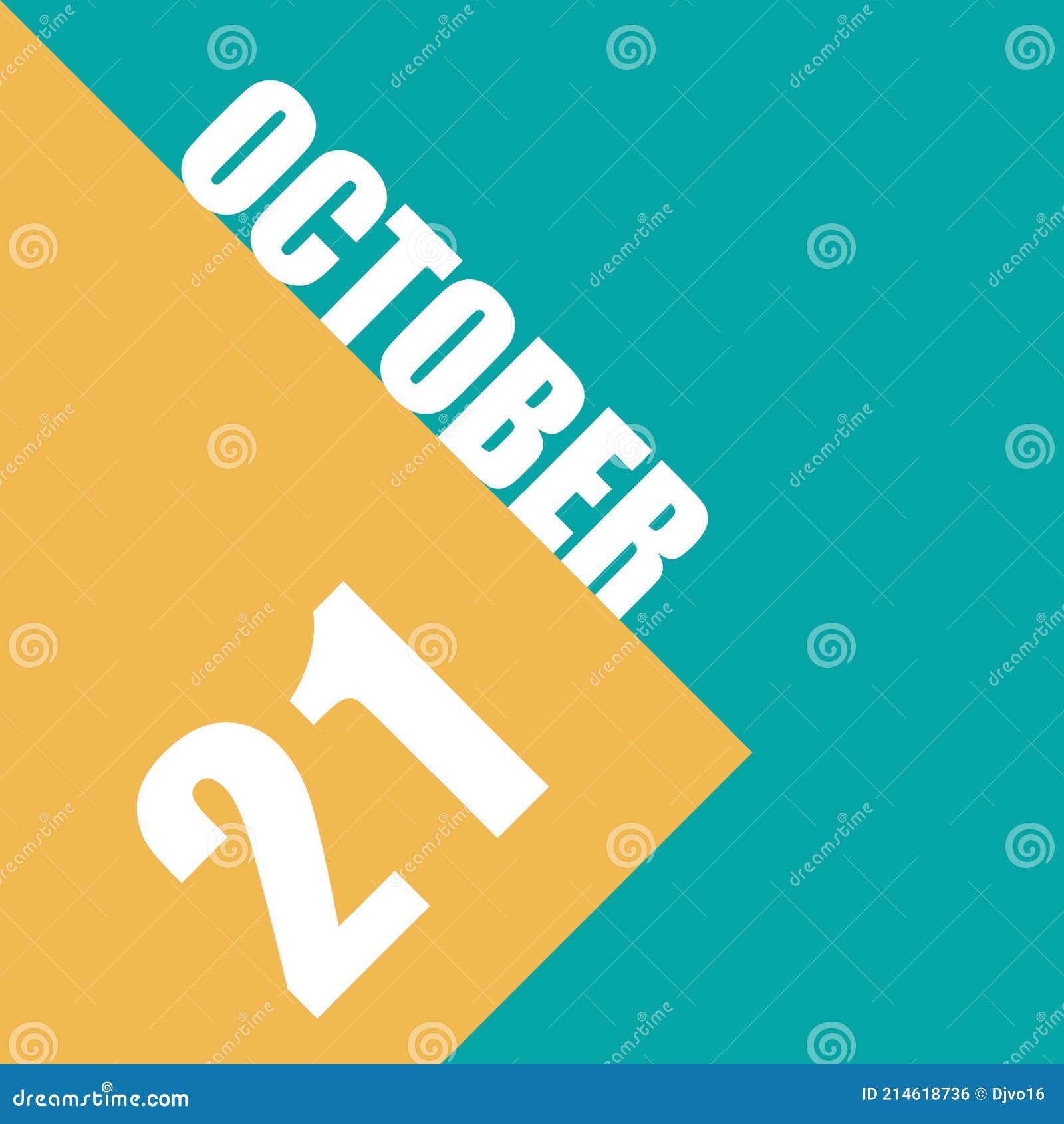 October 21st Day 20 Of Monthillustration Of Date Inscription On