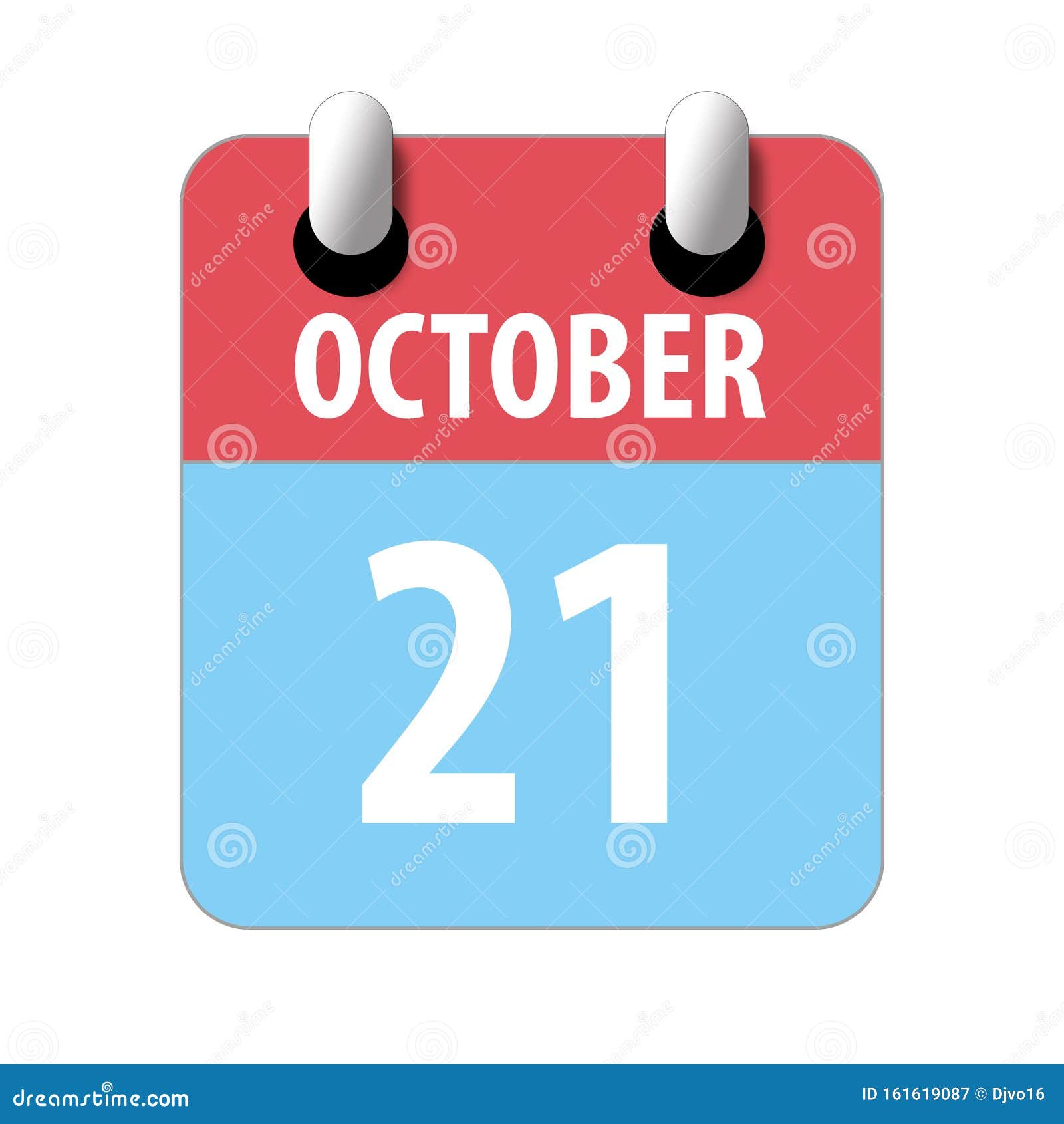 October 21st Day 20 Of Monthsimple Calendar Icon On White Background