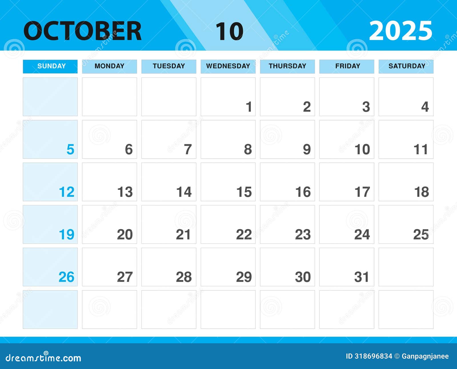 October 2025 Template, Calendar 2025 Design, Desk Calendar 2025 ...