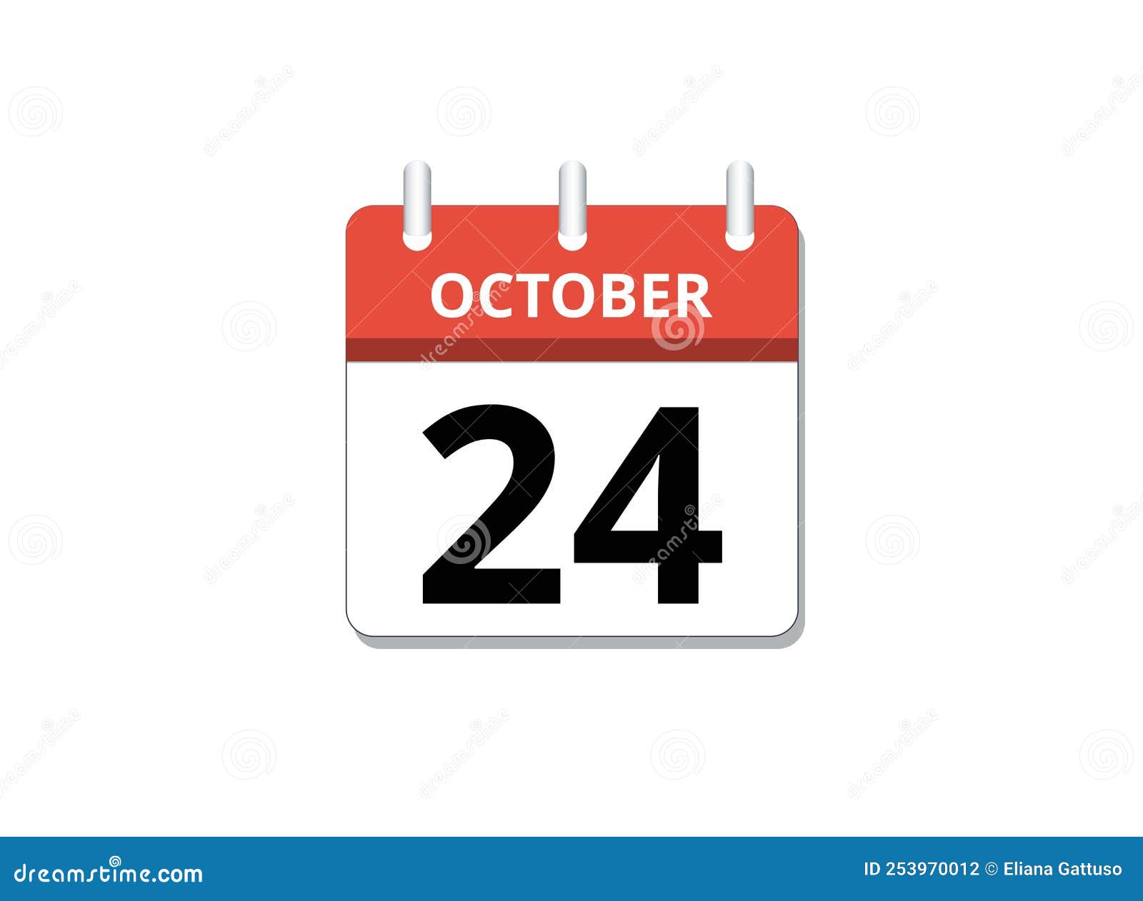 October, 24th Calendar Icon Vector, Concept of Schedule, Business and Tasks Stock Vector