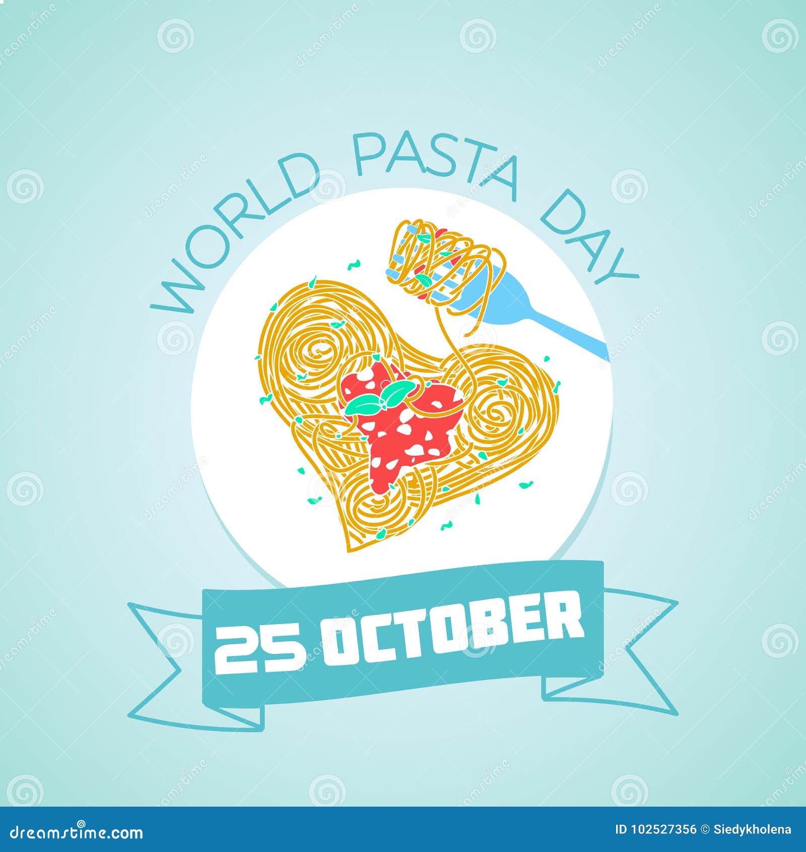 25 october World Pasta Day stock illustration. Illustration of cooking -  102527356