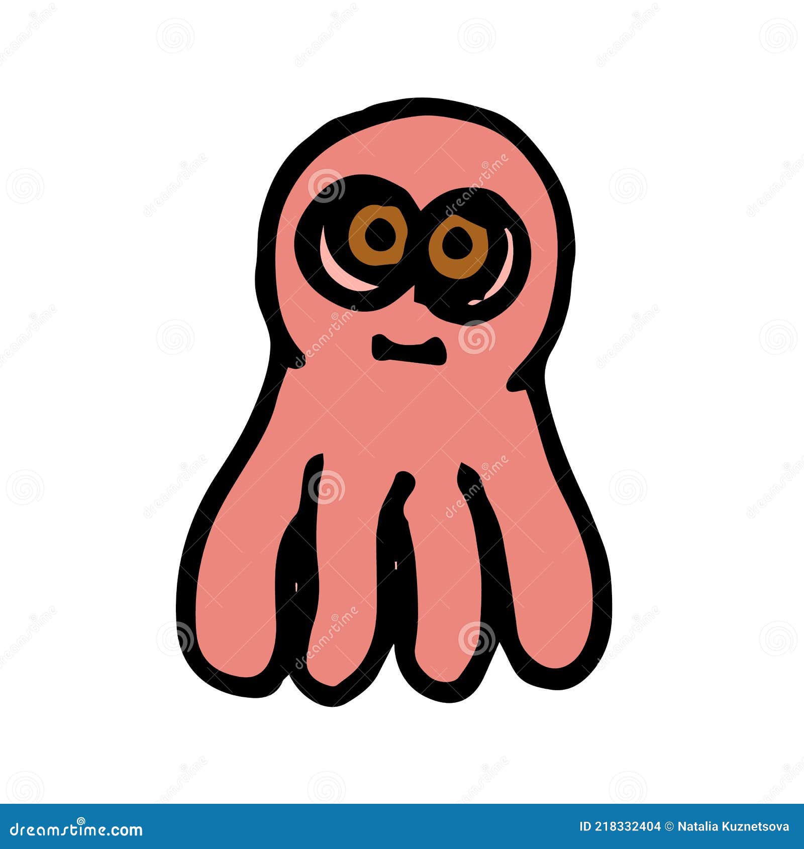Octopus. Illustration. Cartoon Sketch Style. Hand Outline Drawing Cheerful  Funny Underwater Animal Stock Vector - Illustration of octopus, graphic:  218332404