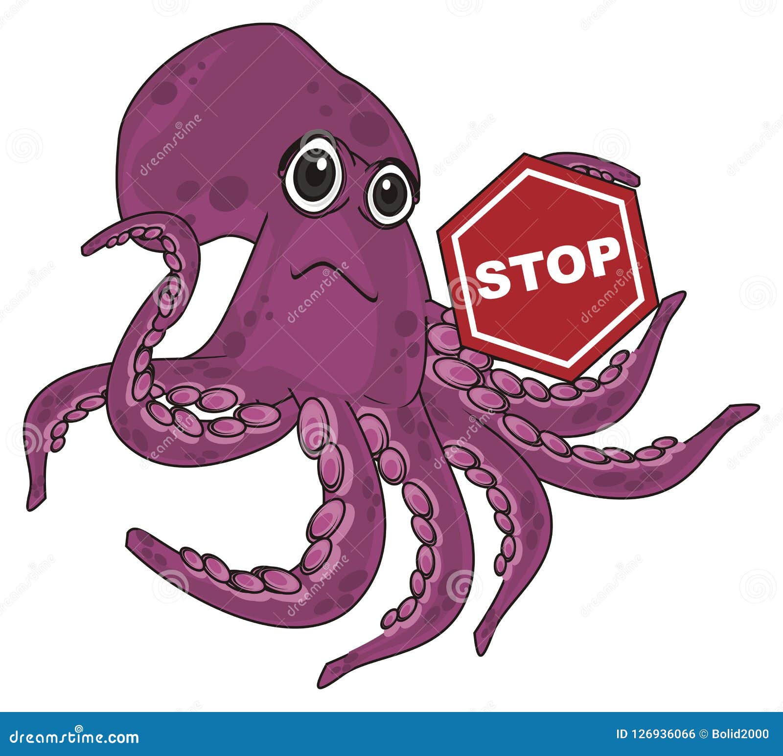 octopus and sign stop