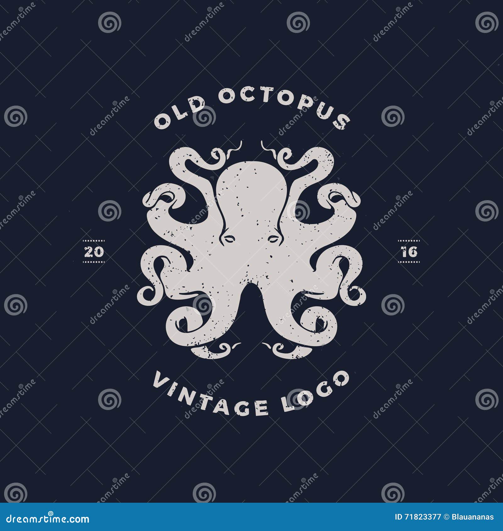 octopus silhouette logo invert
