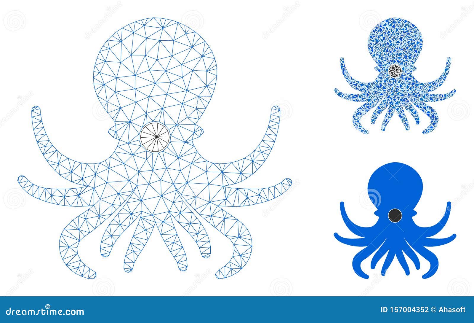 Octopus Vector Mesh Carcasmo Modelo E A Cono De Mosaico Triangular Ilustracion Del Vector Ilustracion De Collage Modelo