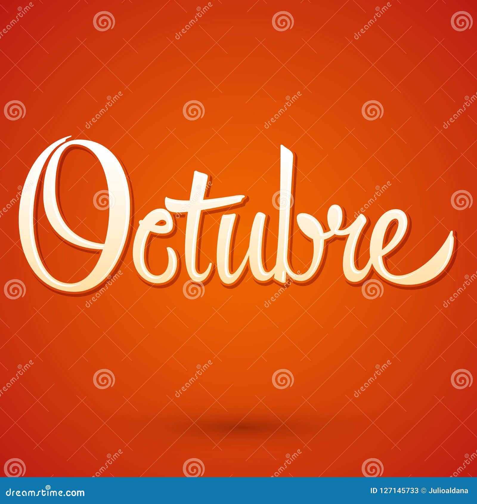 octubre, october spanish  sign lettering, icon emblem 