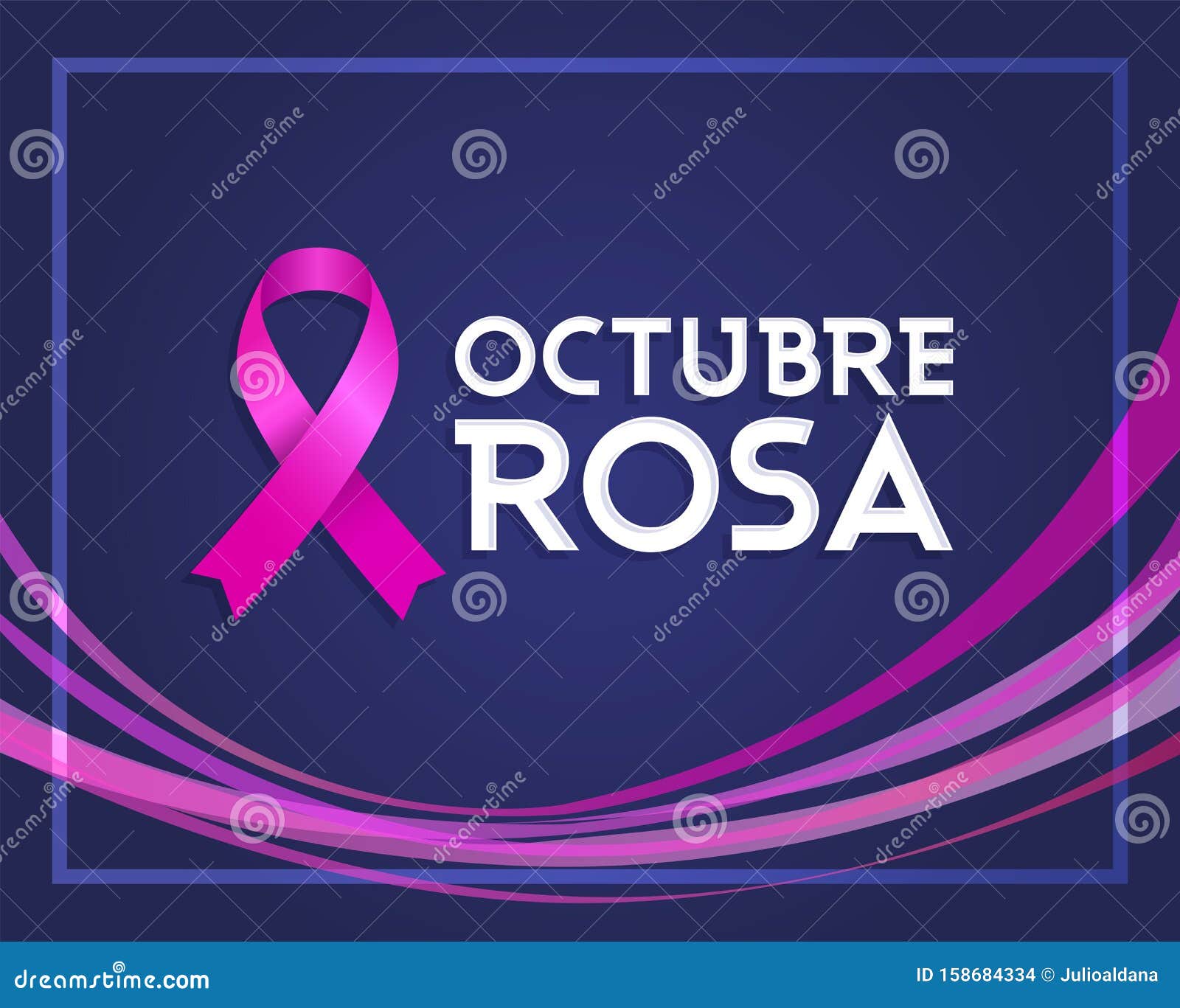 octubre rosa, pink october spanish text, breast cancer awareness month .