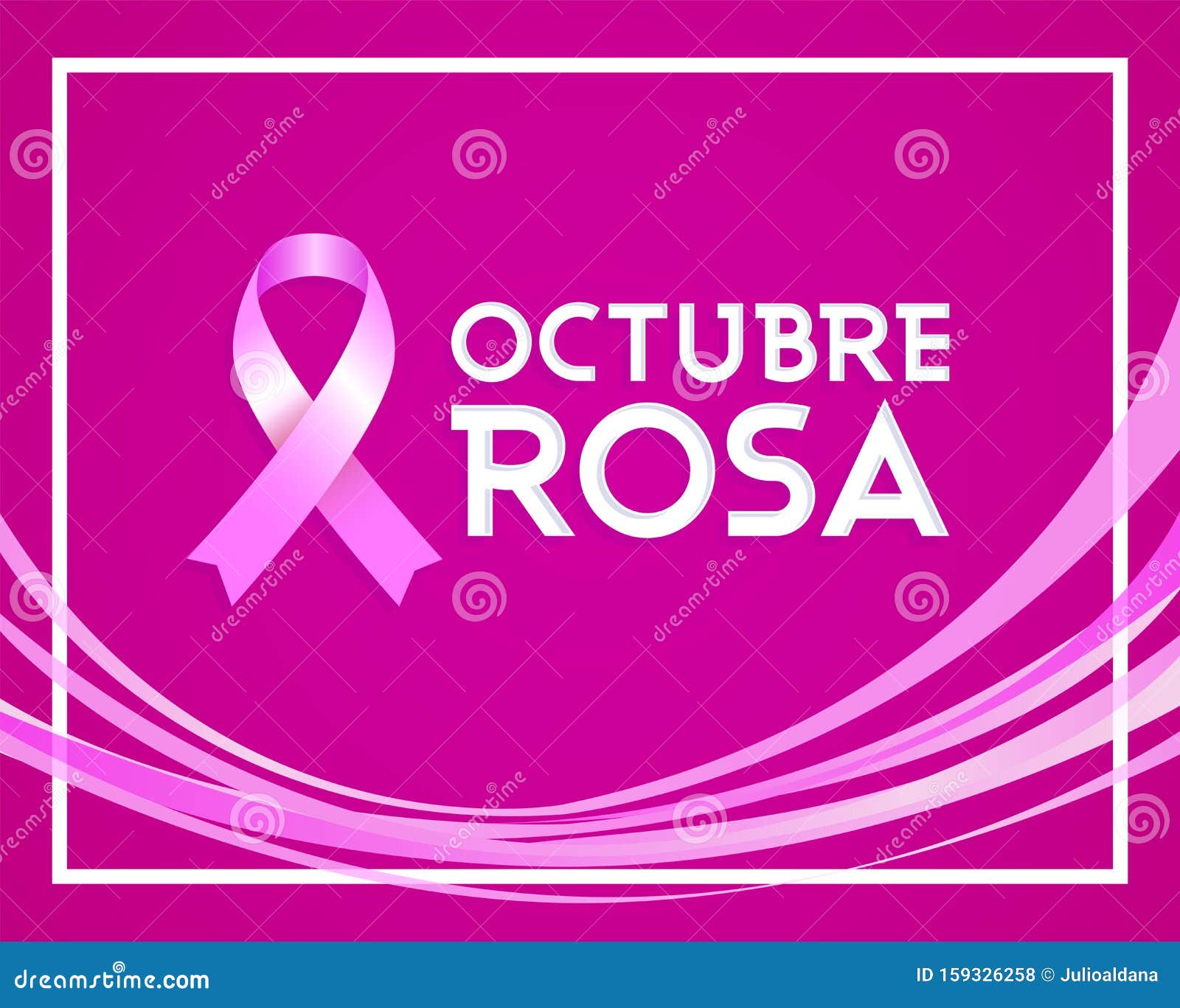 octubre rosa, pink october spanish text, breast cancer awareness month .