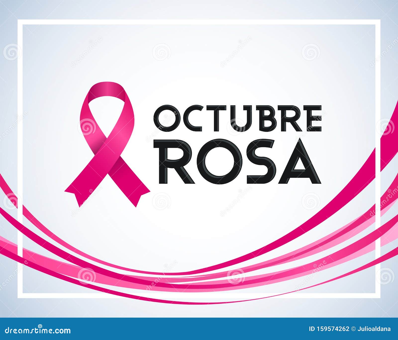 octubre rosa, pink october spanish text, breast cancer awareness month .