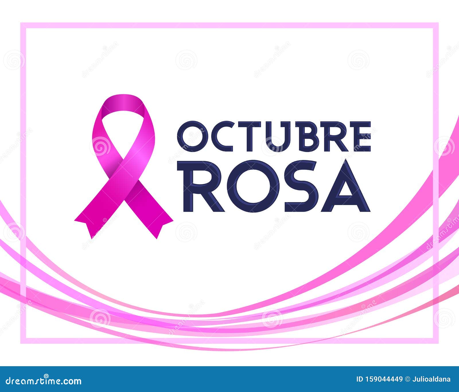 octubre rosa, pink october spanish text, breast cancer awareness month .