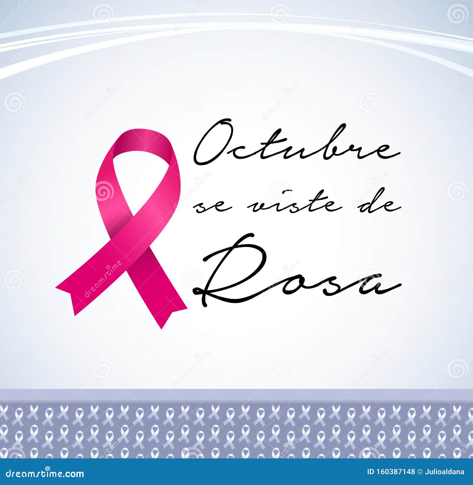 octubre se viste de rosa, october wears pink spanish text, breast cancer awareness month .