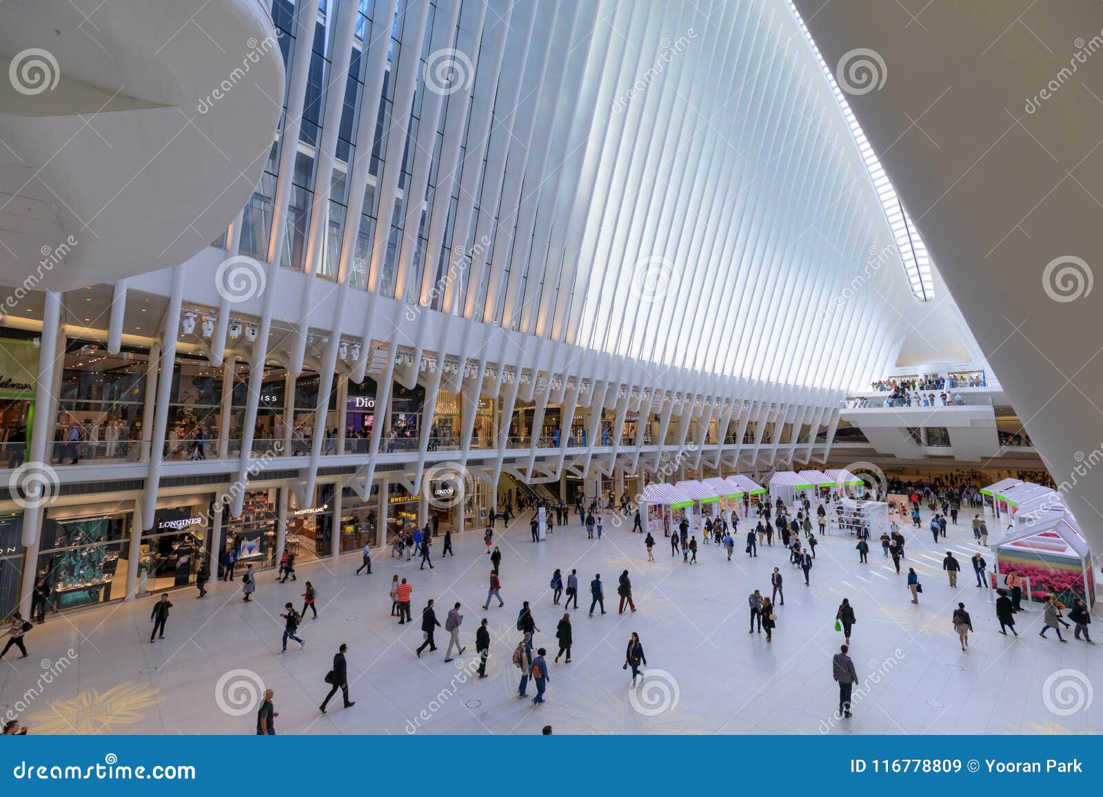 Oculus Interior Of The White World Trade Center Station With