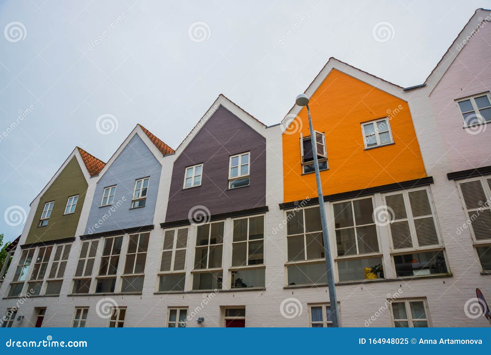 Odense Denmark Beautiful Multicolored Facades Of Buildings Editorial Image Image Of Beautiful History