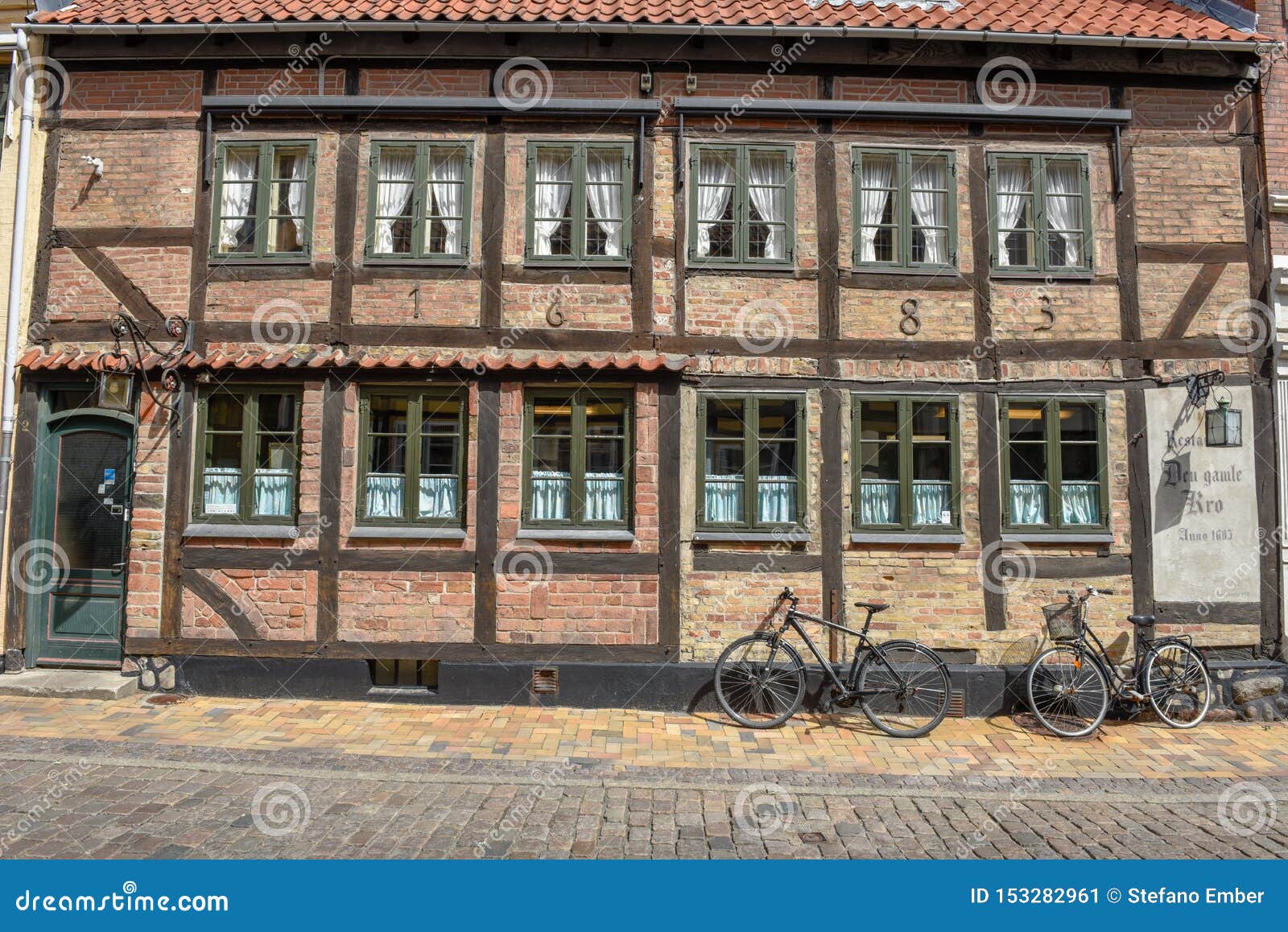 Restaurant on a Traditional Historic House at Odense on Denmark