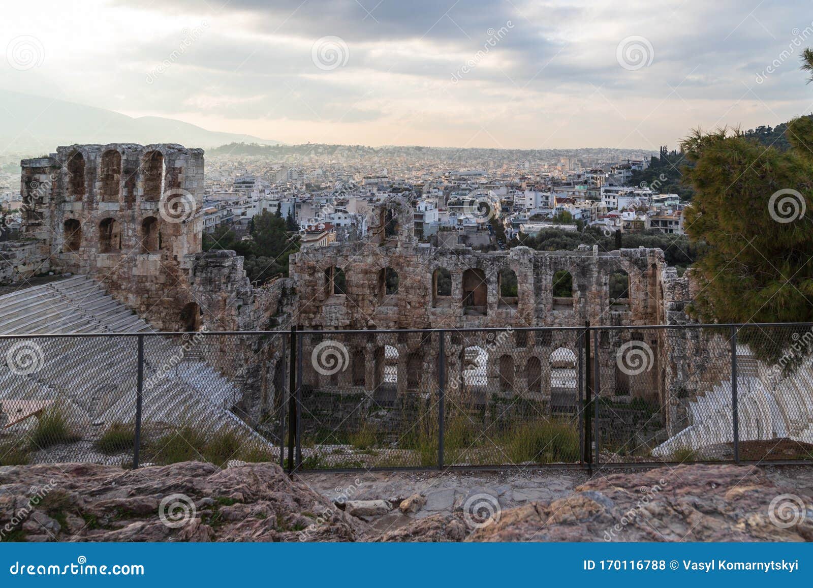 odeon of herodes atticus, acropolis, athens, greece. the odeon of herodes atticus is a stone theatre structure located
