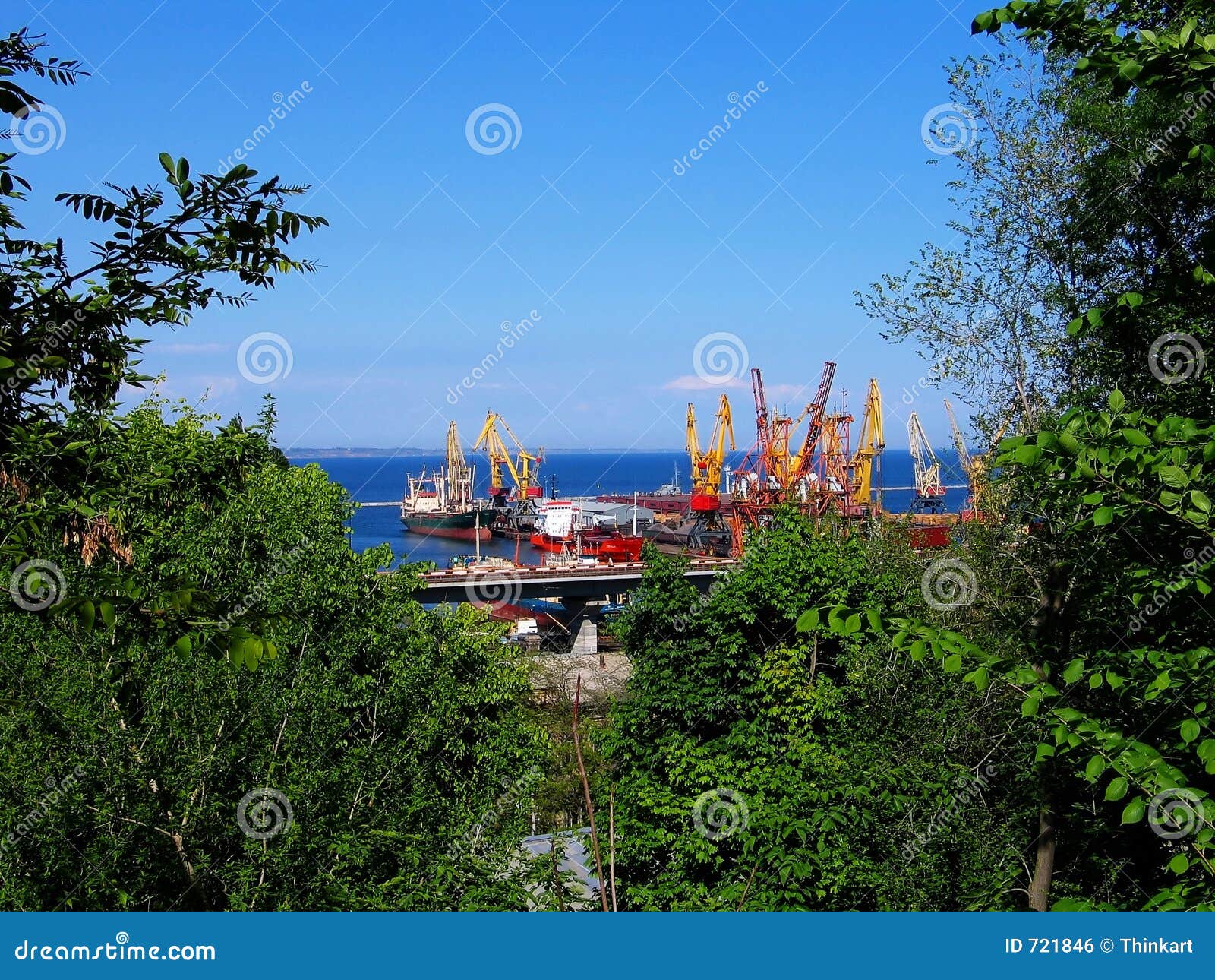 Odessa port in green stock photo. Image of odessa, trees 721846