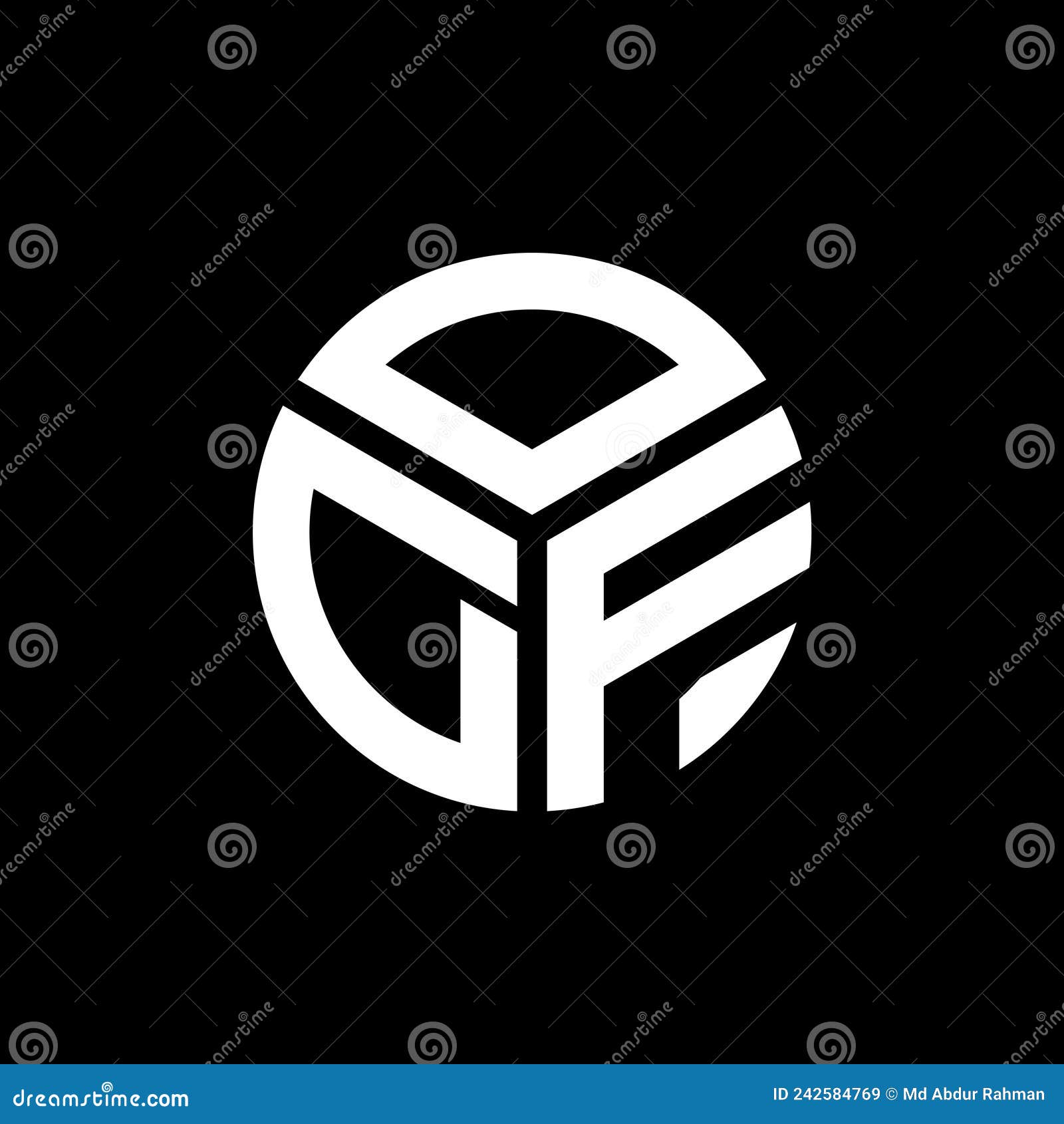 odf letter logo  on black background. odf creative initials letter logo concept. odf letter 