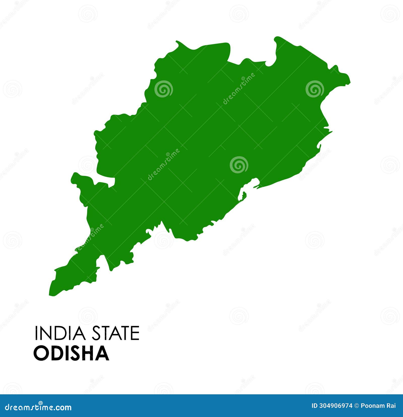 Odisha Map Of Indian State. Odisha Map Vector Illustration. Odisha