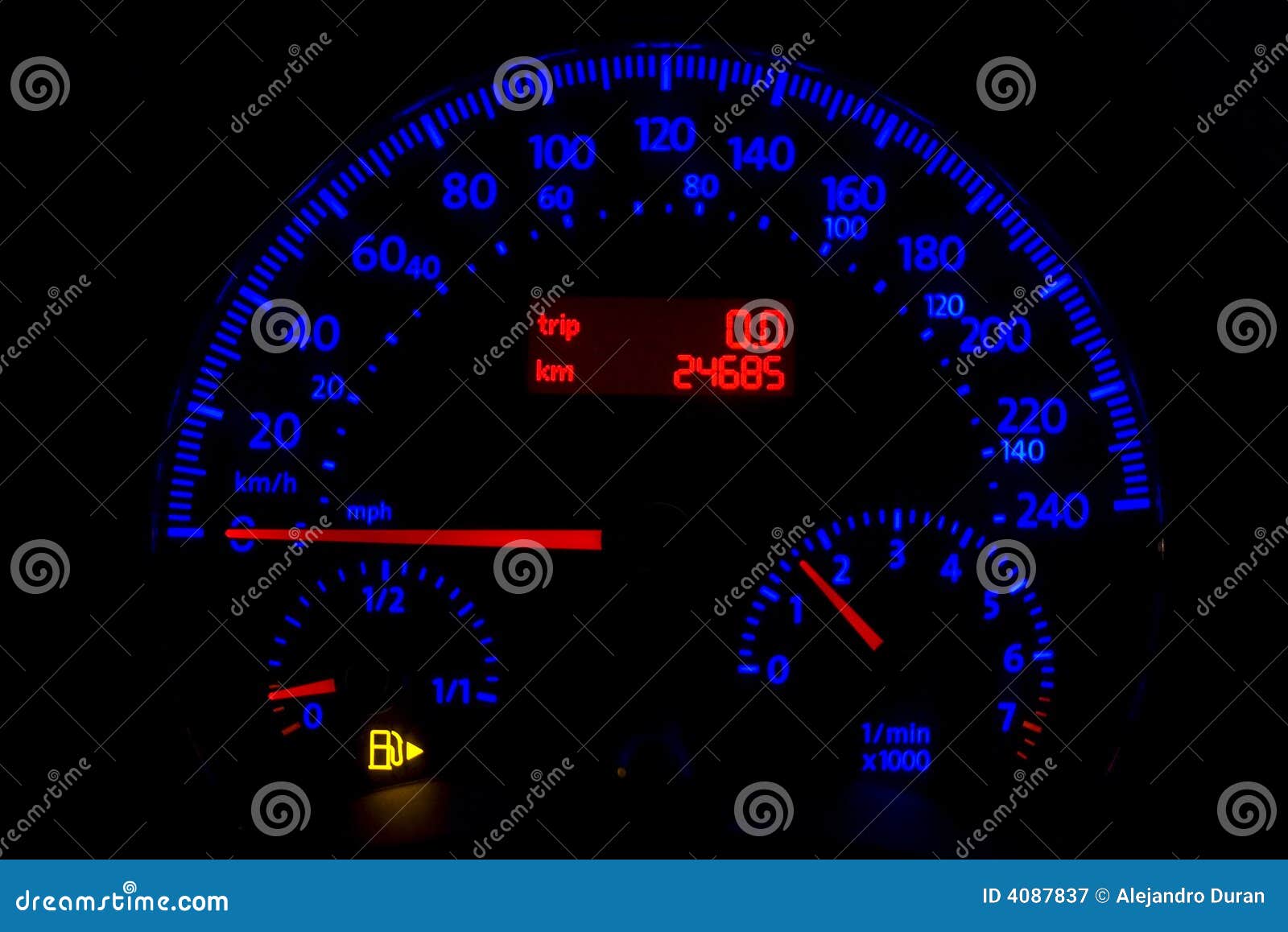 Odometer stock image. Image of interior, diesel, light 4087837