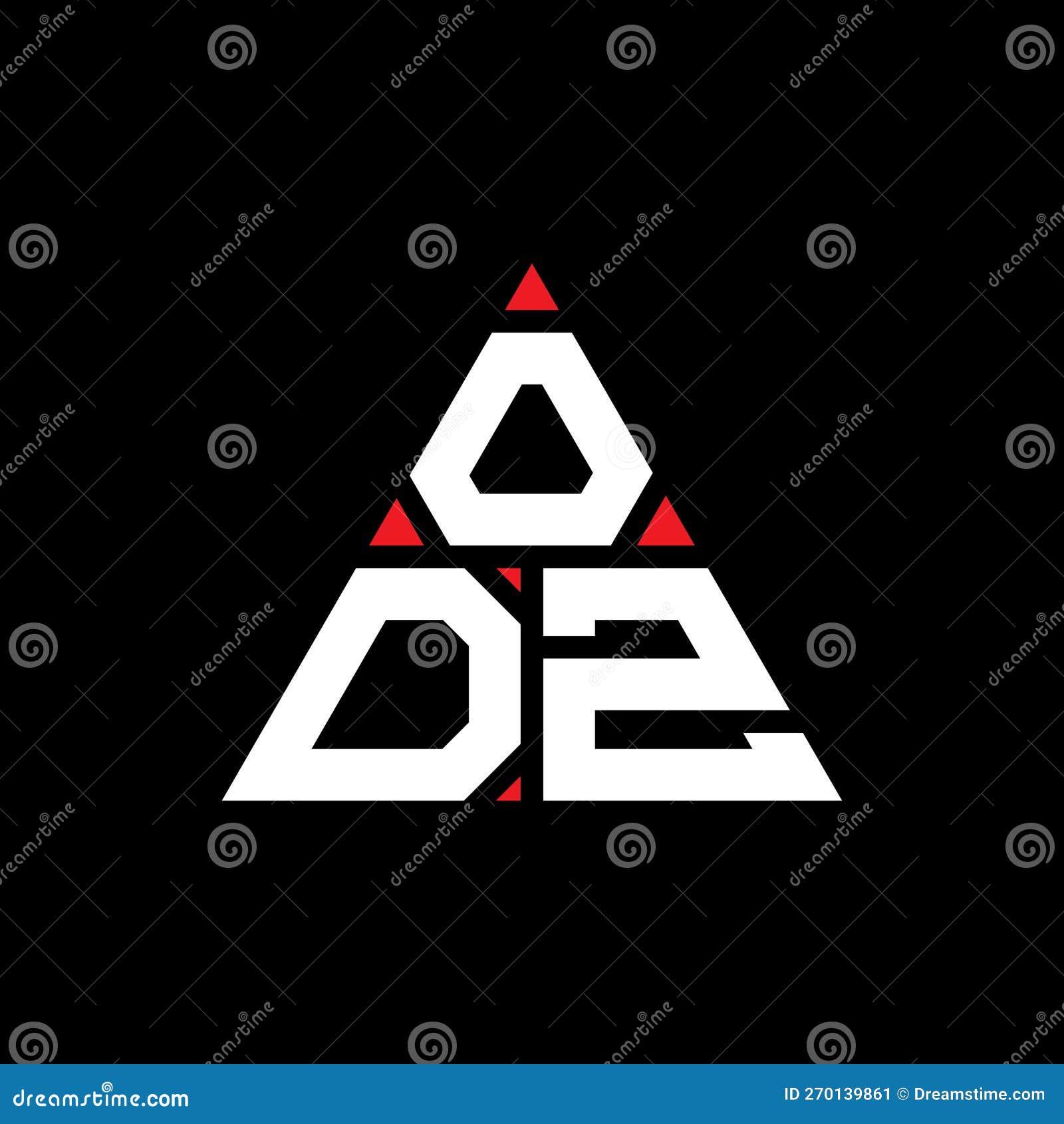 odz triangle letter logo  with triangle . odz triangle logo  monogram. odz triangle  logo template with red
