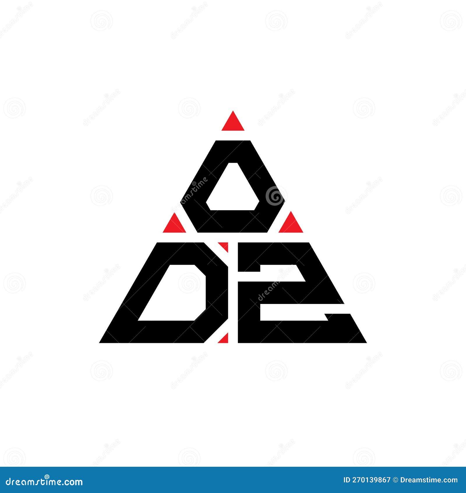 odz triangle letter logo  with triangle . odz triangle logo  monogram. odz triangle  logo template with red