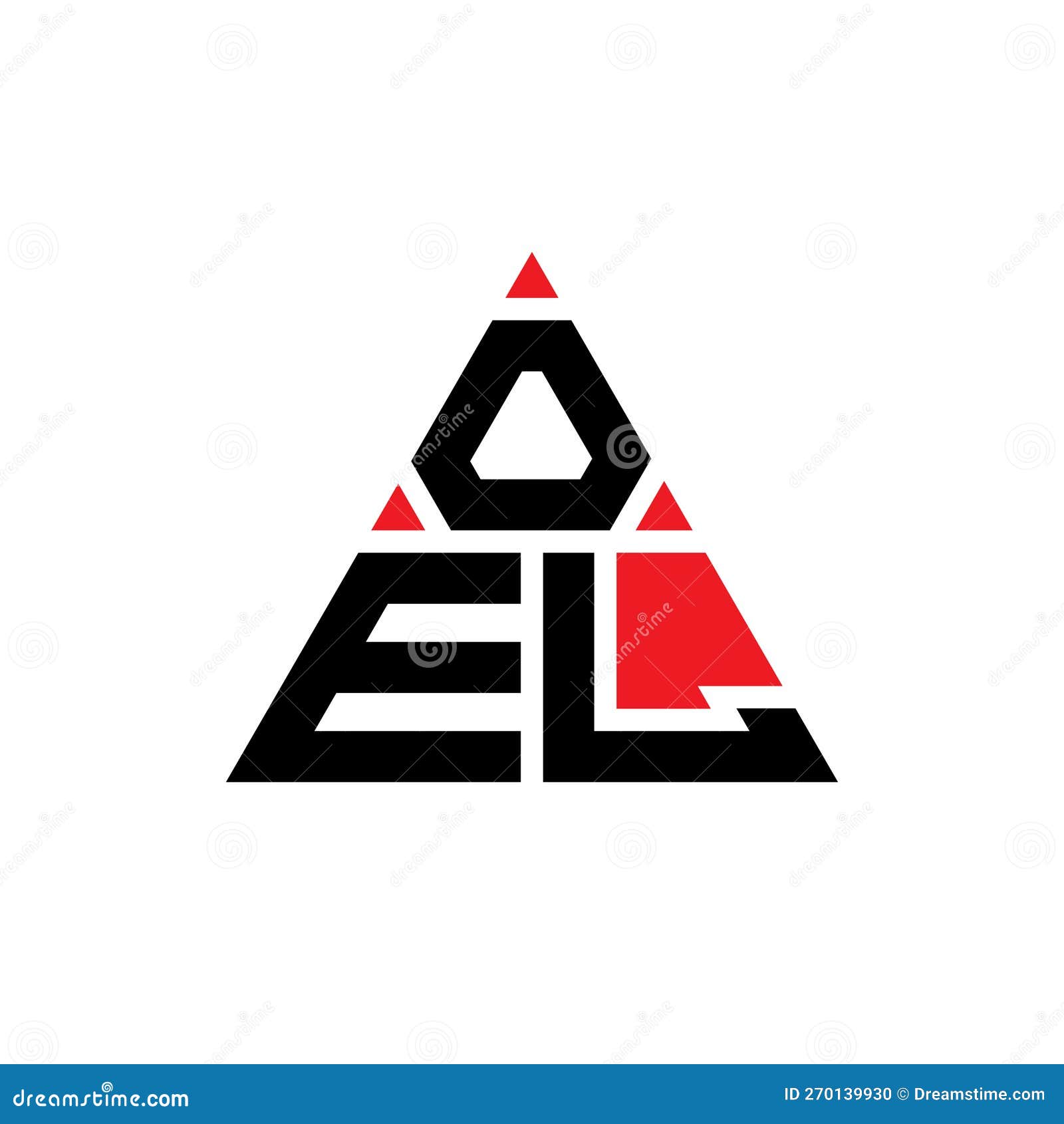 oel triangle letter logo  with triangle . oel triangle logo  monogram. oel triangle  logo template with red