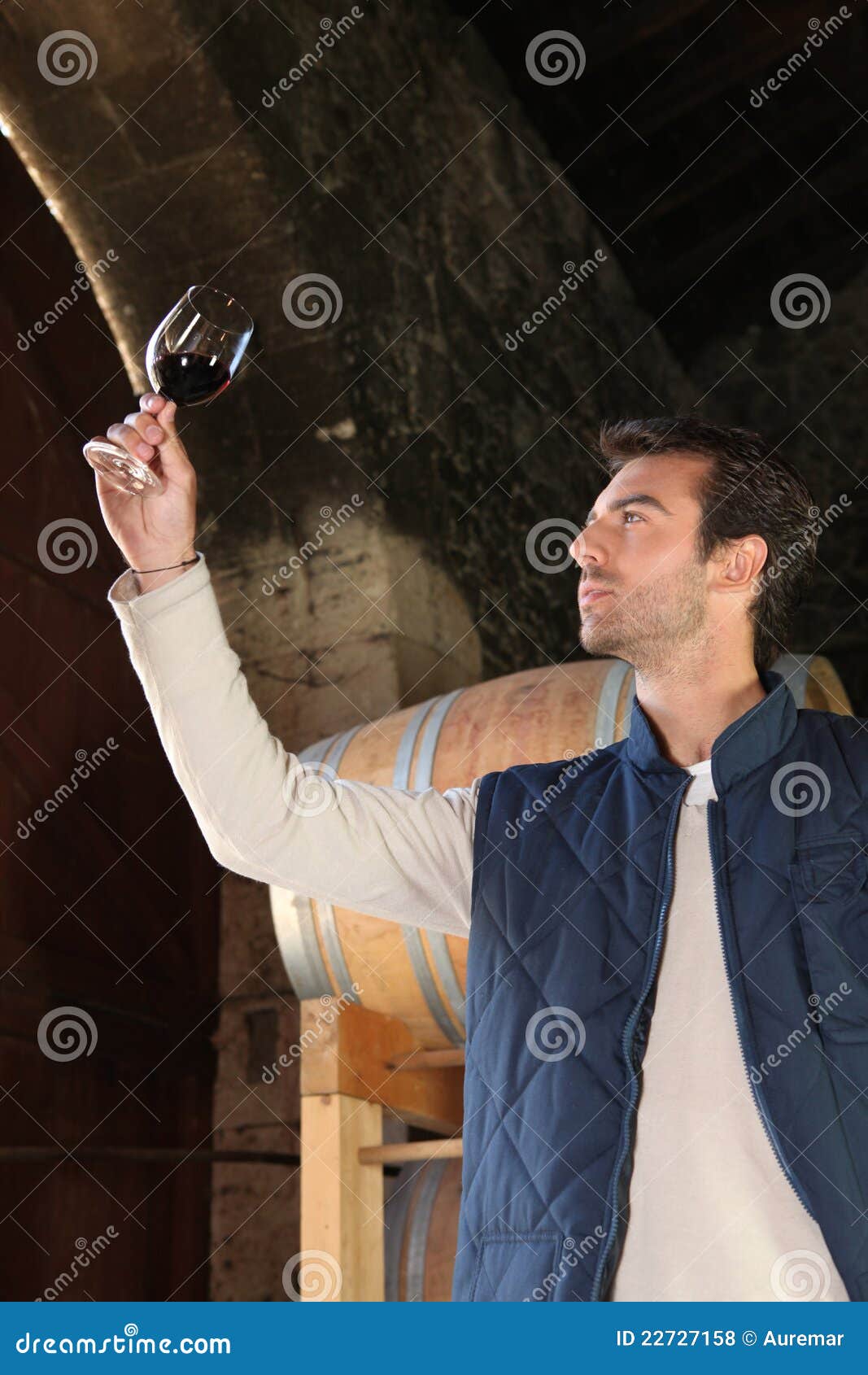 An Oenologist Examining Red Wine Stock Photo Image of jacket, smelling 22727158