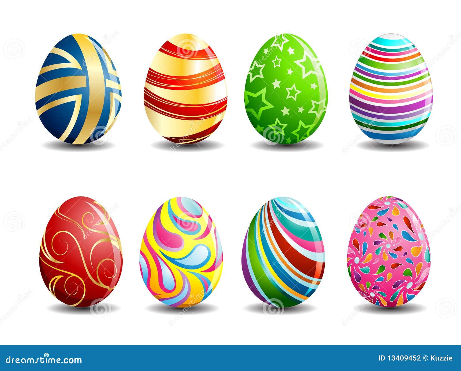 Oeufs de pâques colorés illustration de vecteur. Illustration du vert