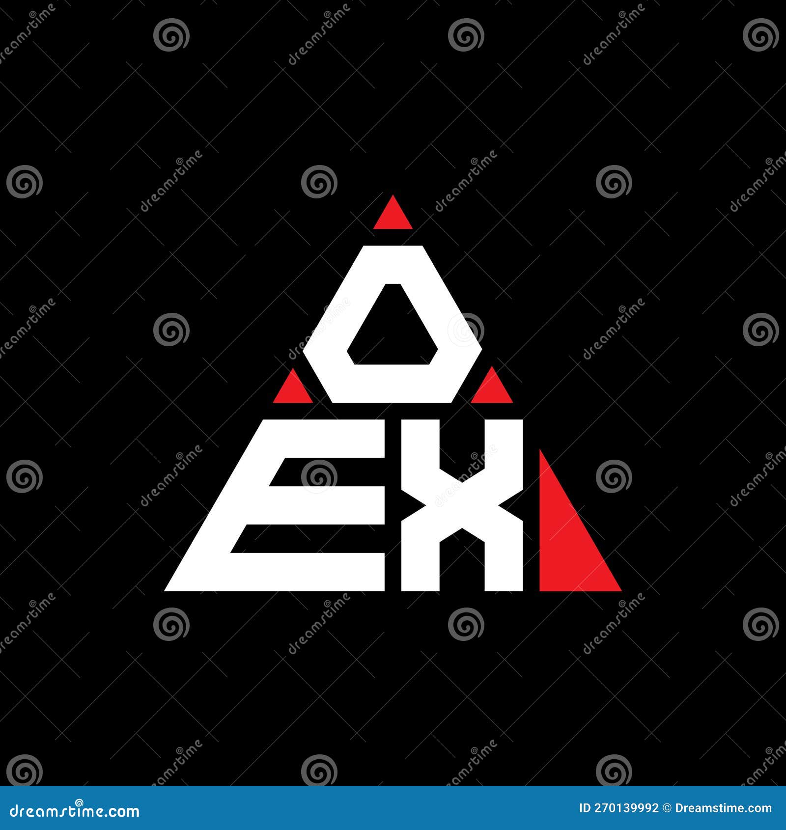 oex triangle letter logo  with triangle . oex triangle logo  monogram. oex triangle  logo template with red