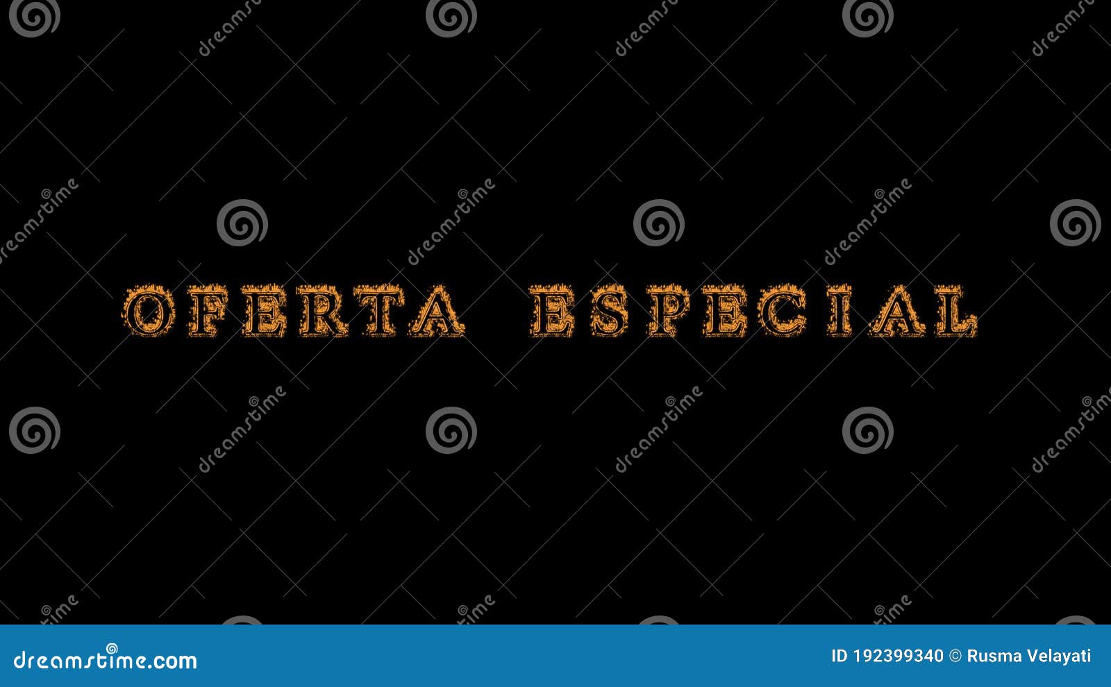 oferta especial fire text effect black background