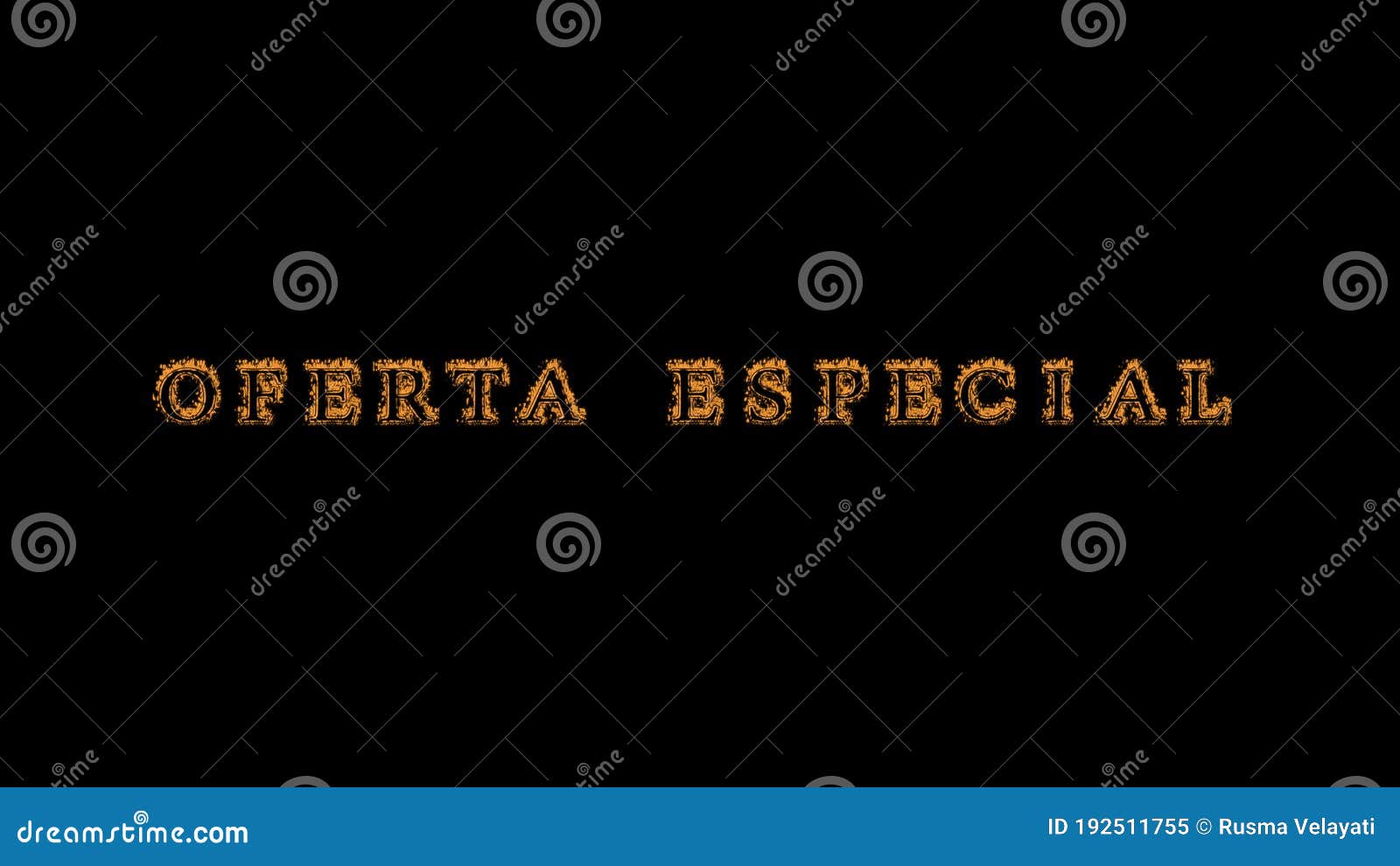 oferta especial fire text effect black background