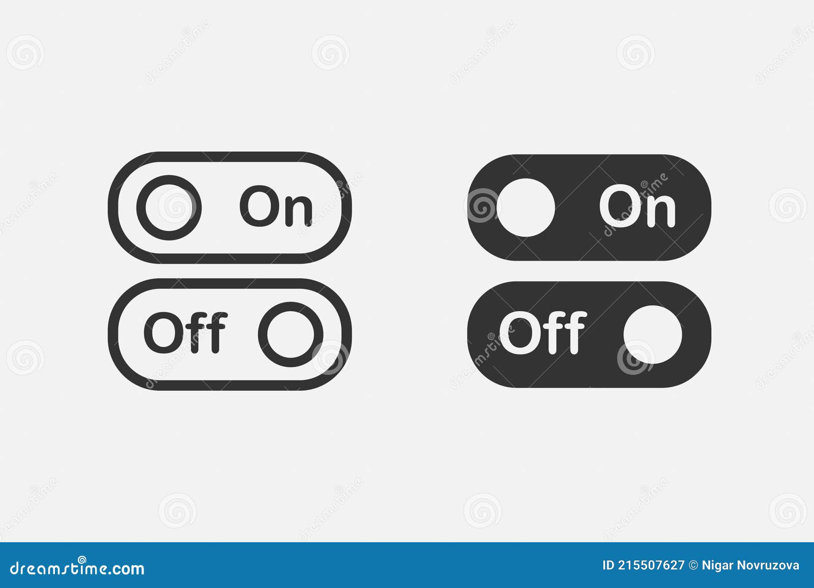 On and Off Icon. Switch Button Vector Symbol Stock Vector