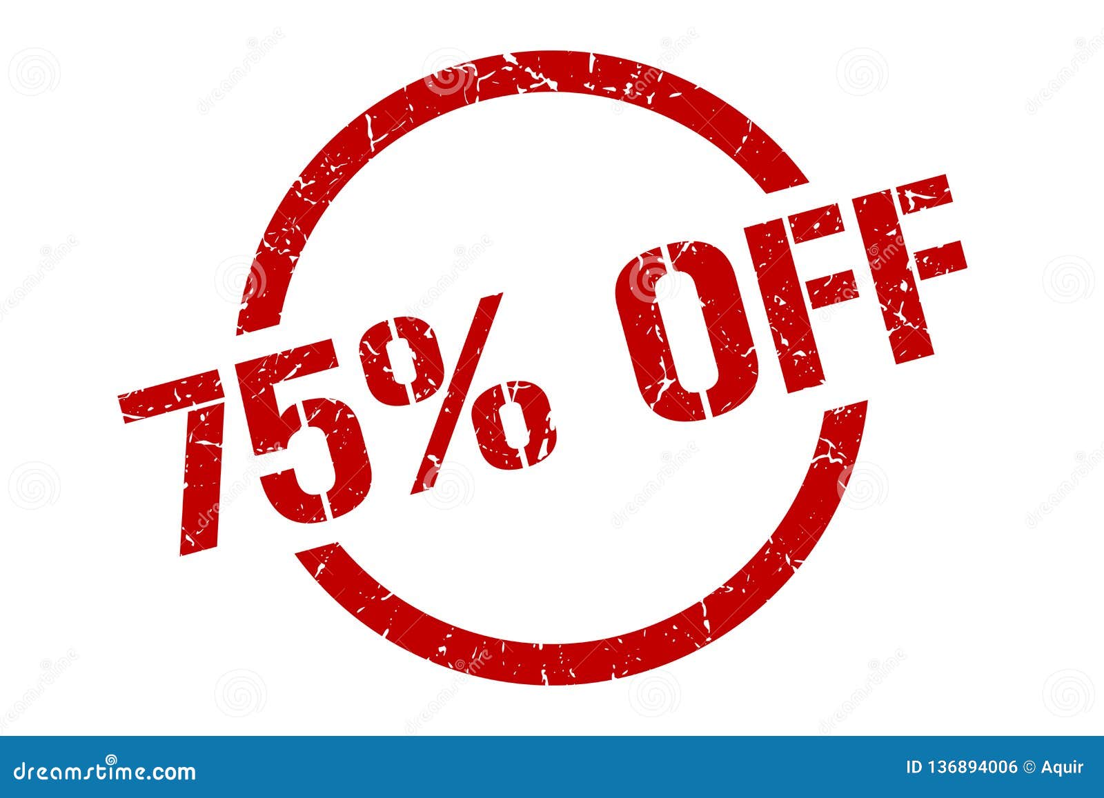 75 off stamp stock vector. Illustration of grungy, label 136894006